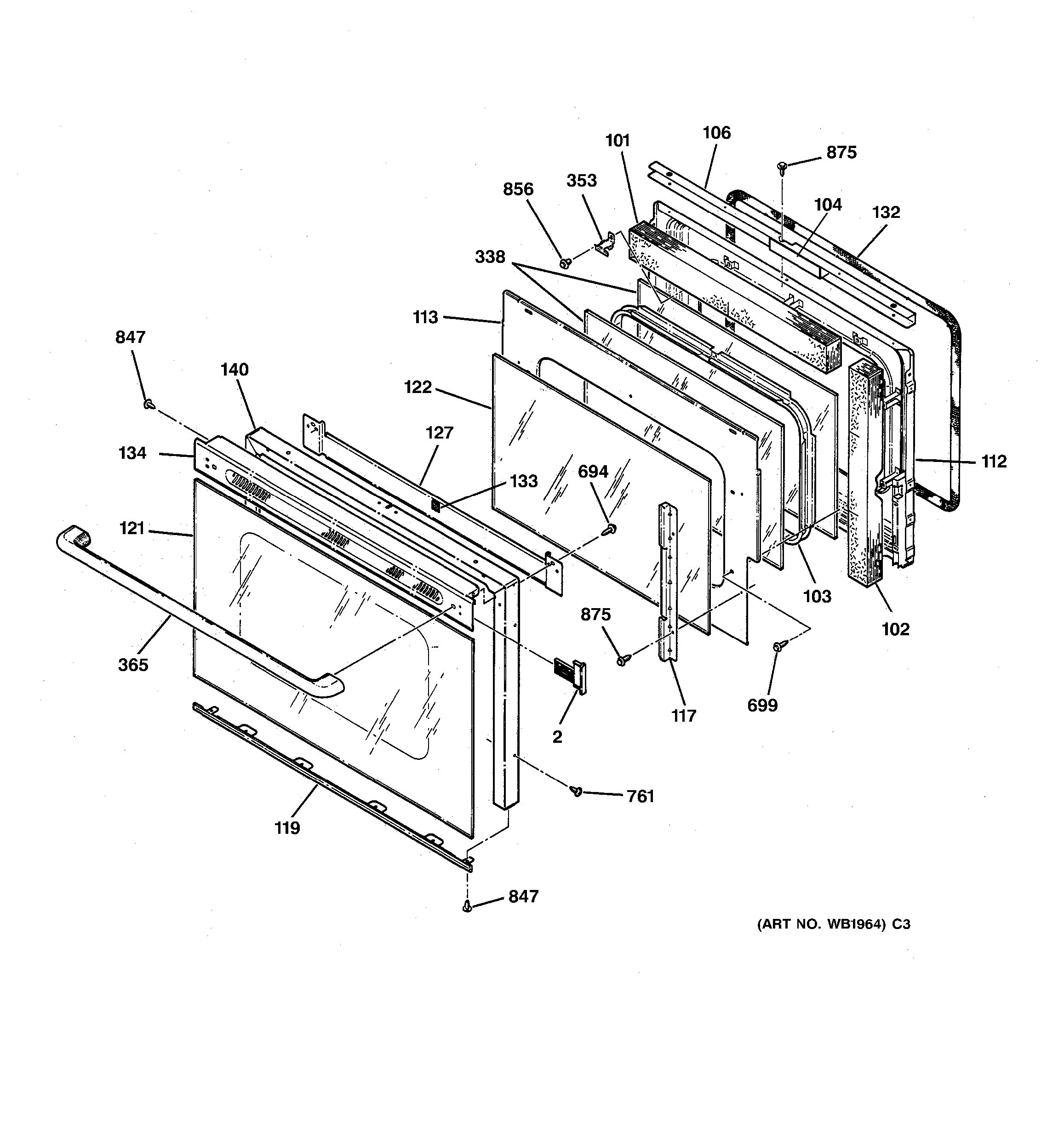 Assembly View for OVEN DOOR ZET757BW2BB