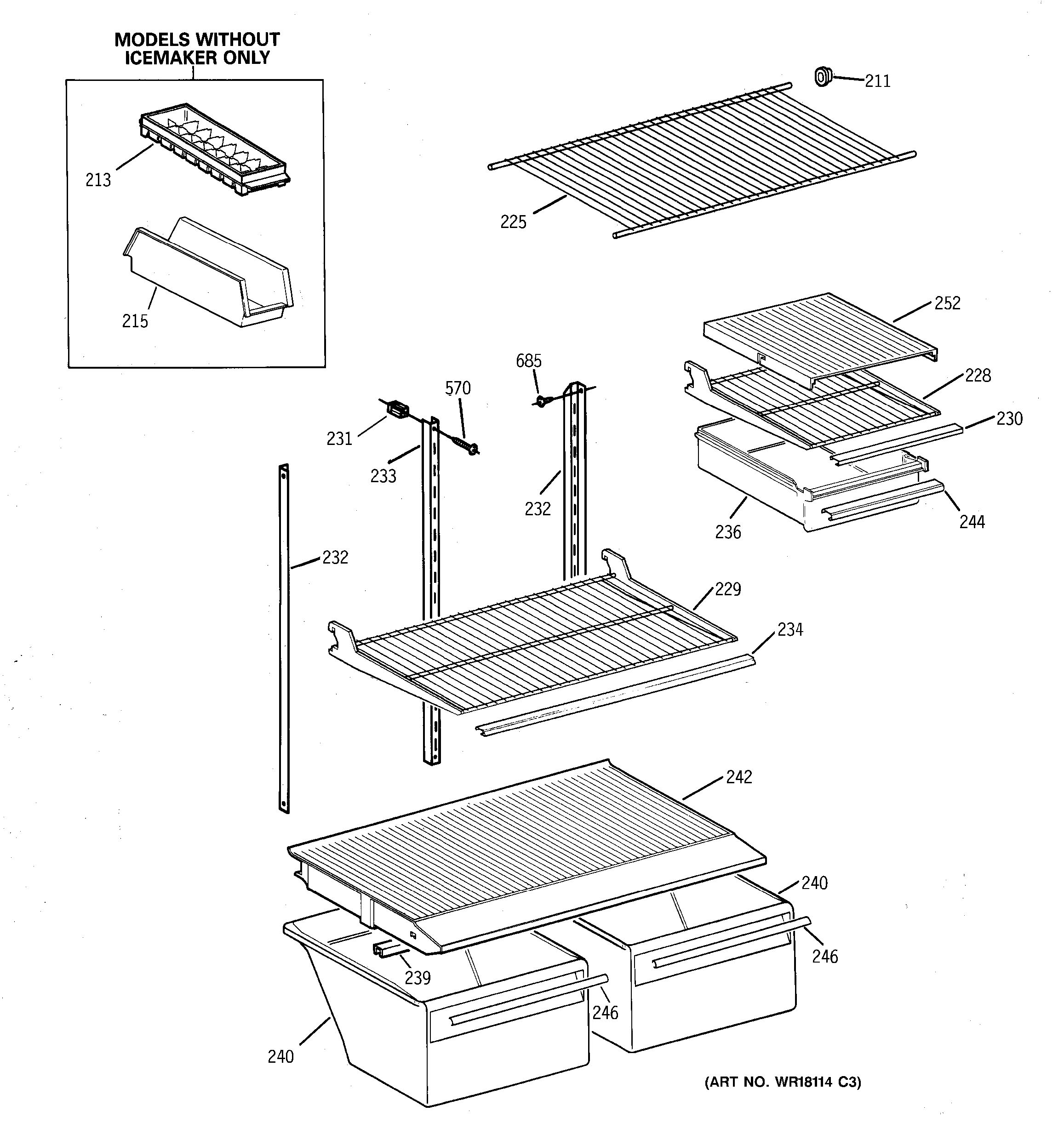 Assembly View for SHELF PARTS TBX18SIBBRAA