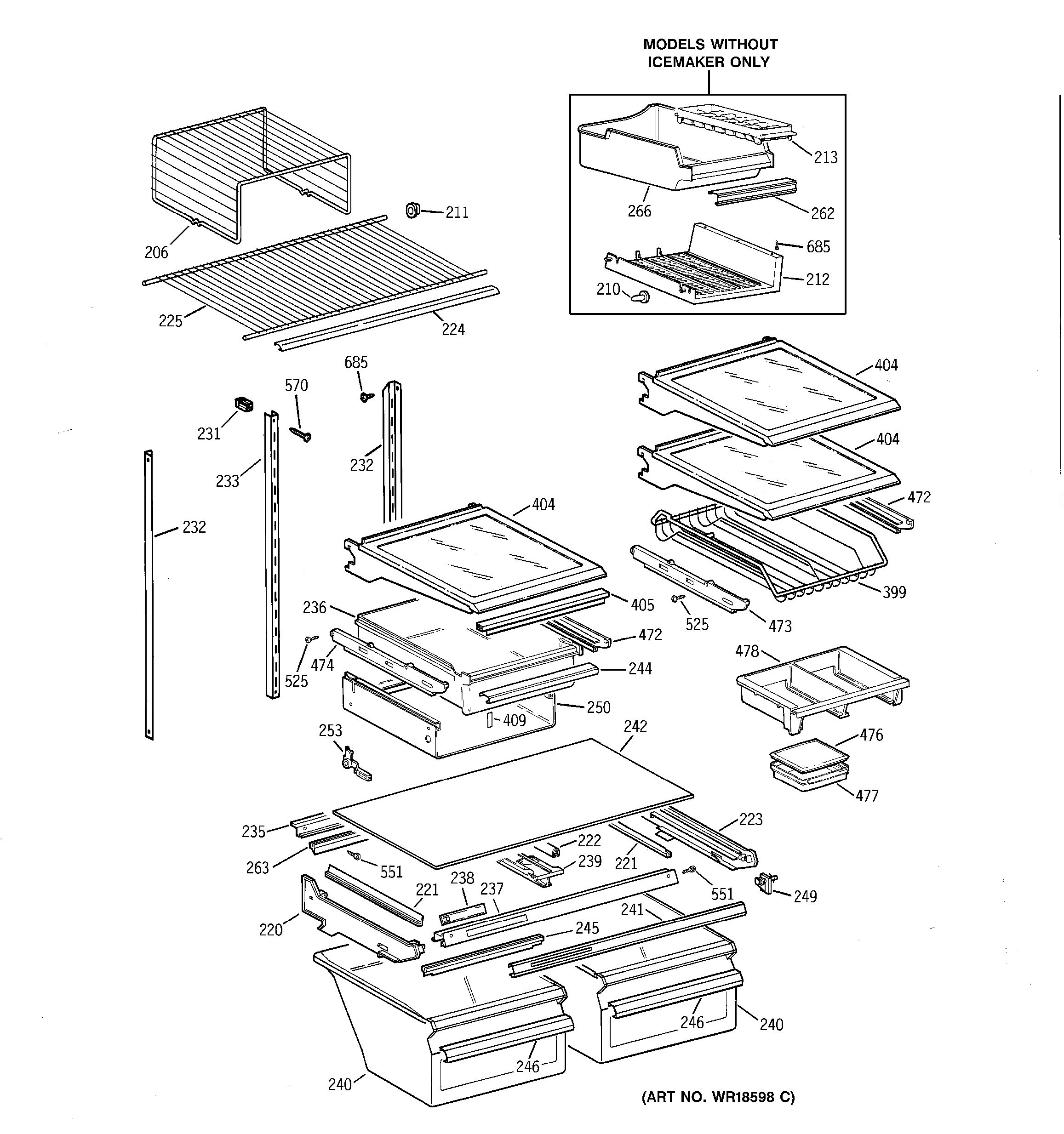 Assembly View for SHELF PARTS TBG25PABPRWW