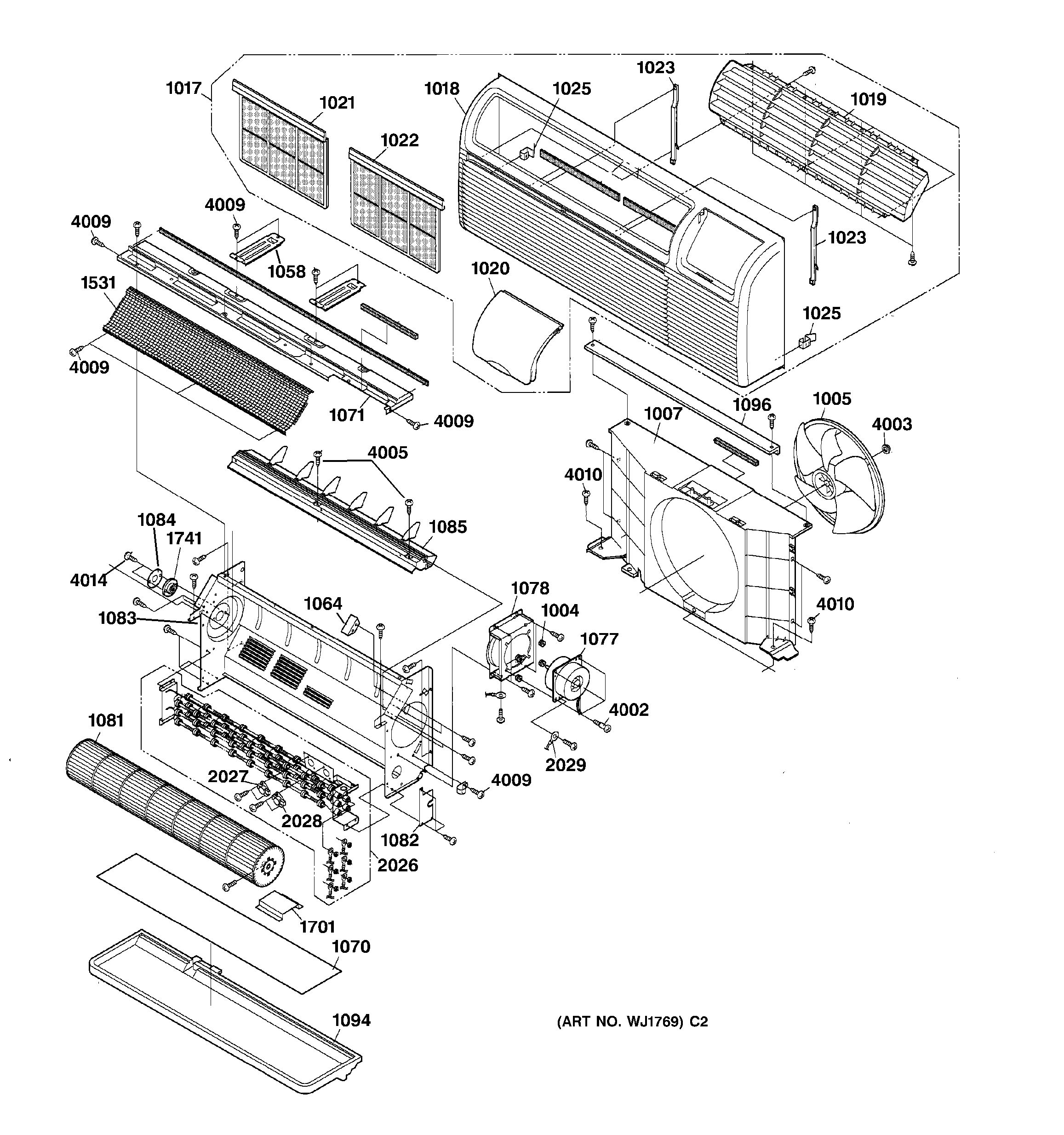 Assembly View For GRILLE AND AIR MOVING PARTS | AZ52H09DABM1