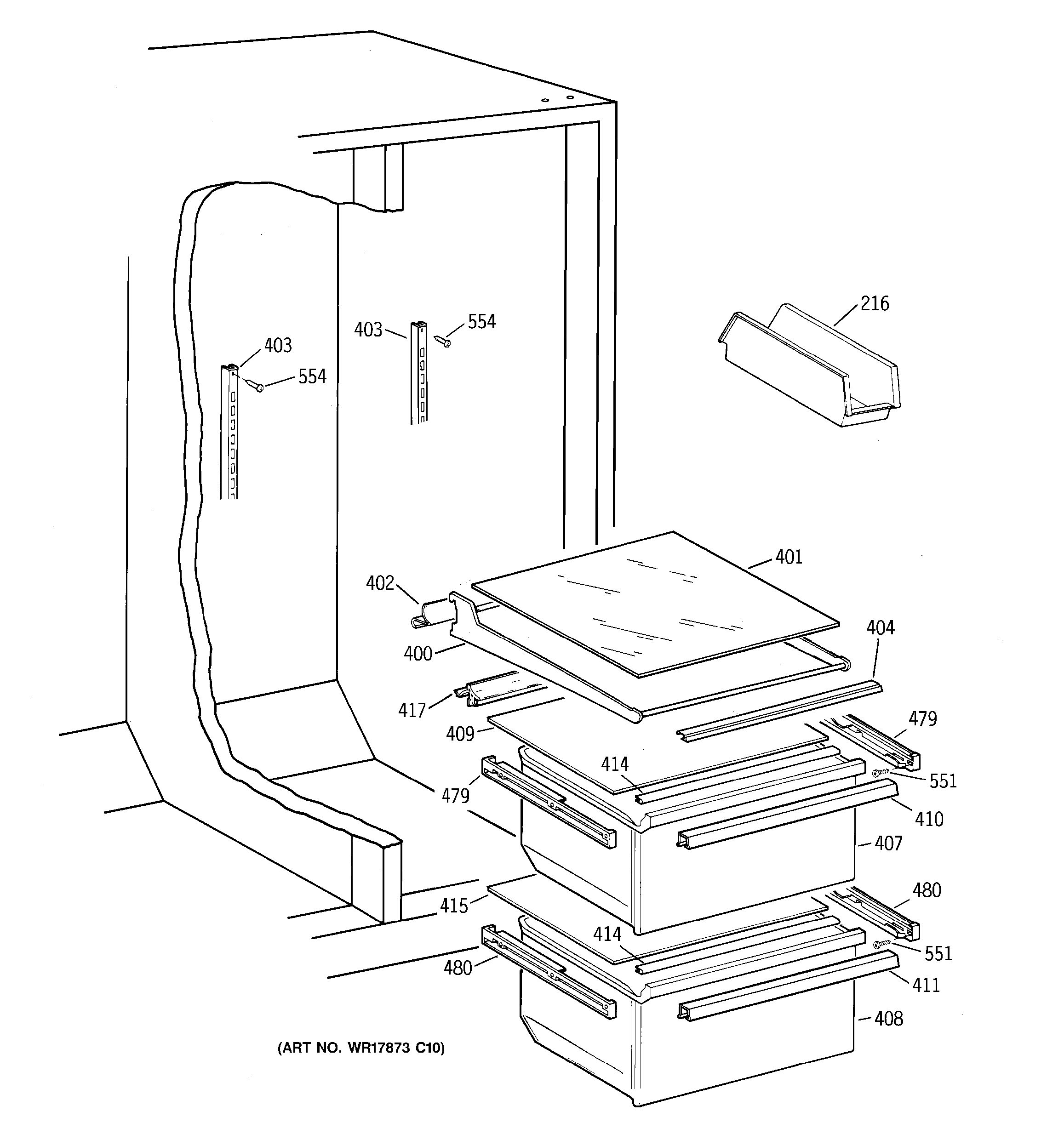 Assembly View for FRESH FOOD SECTION TFX20JRBKWW