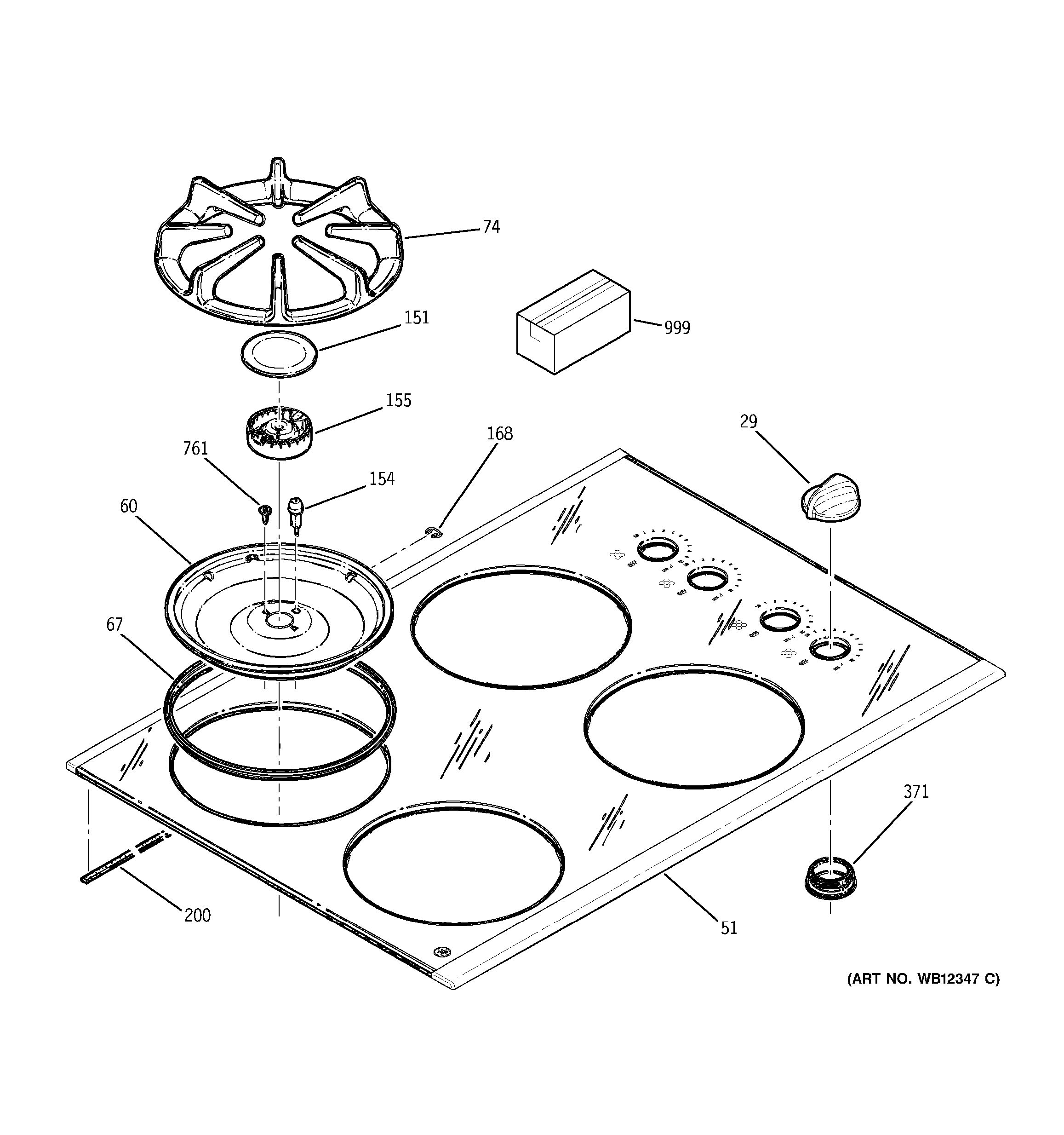 Assembly View for COOKTOP JGP930SED1SS