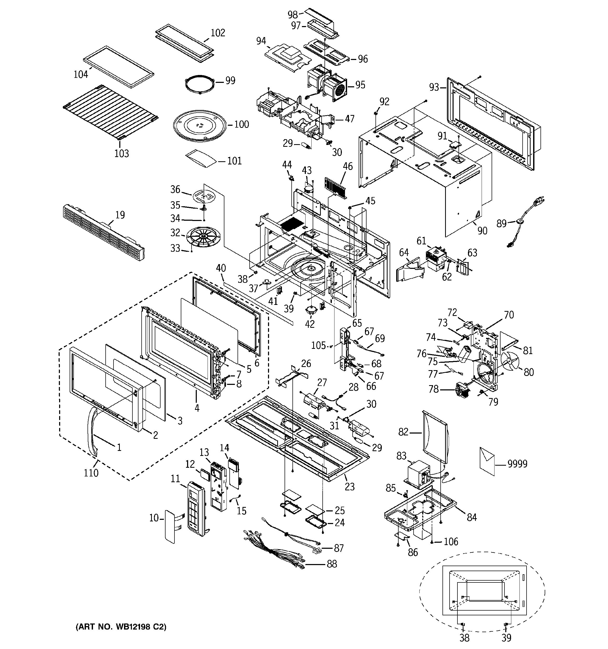 Assembly View for MICROWAVE JVM1842BD001