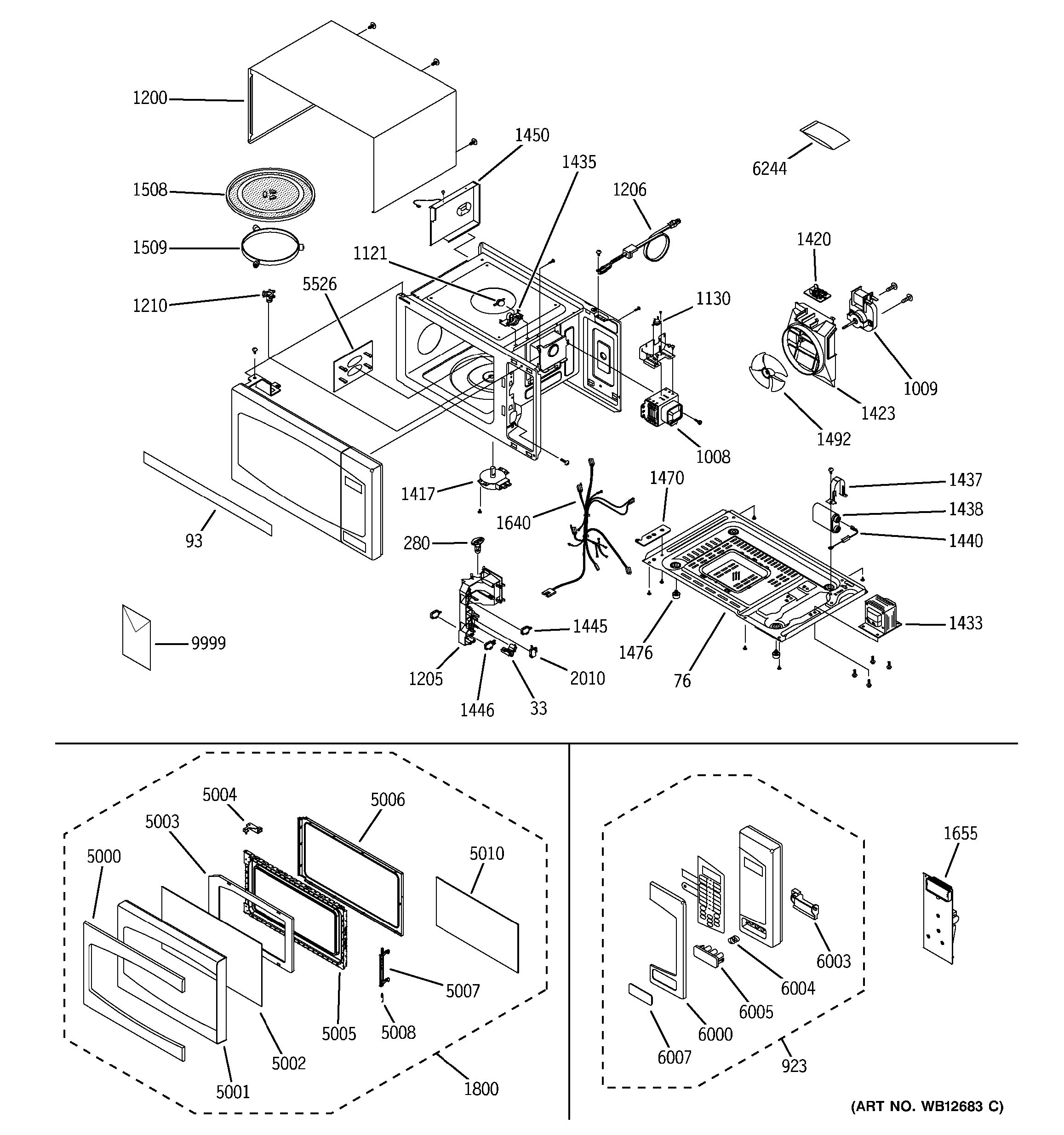 Assembly View for MICROWAVE | JE2160SF001