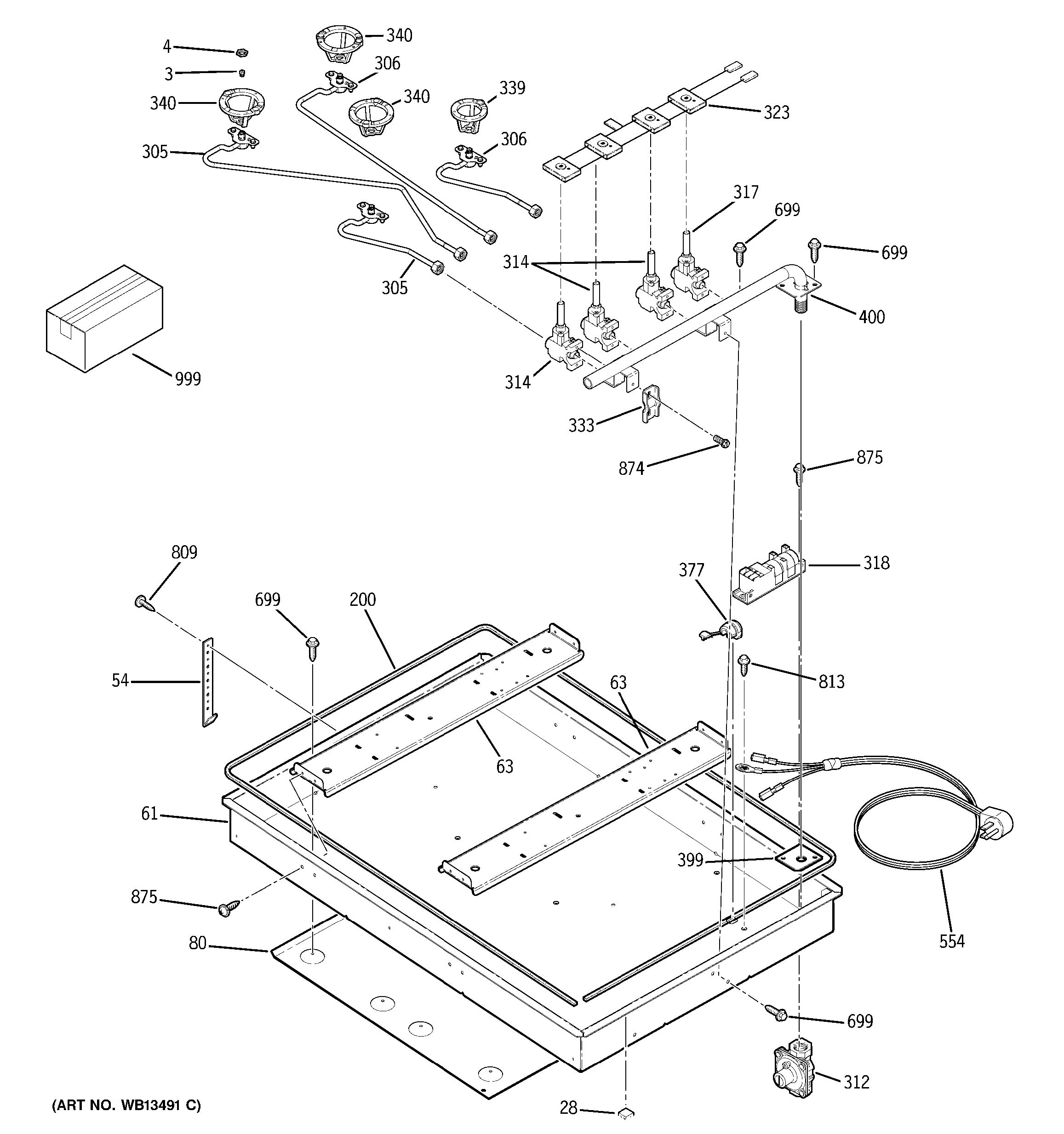 Assembly View For Burner Parts 