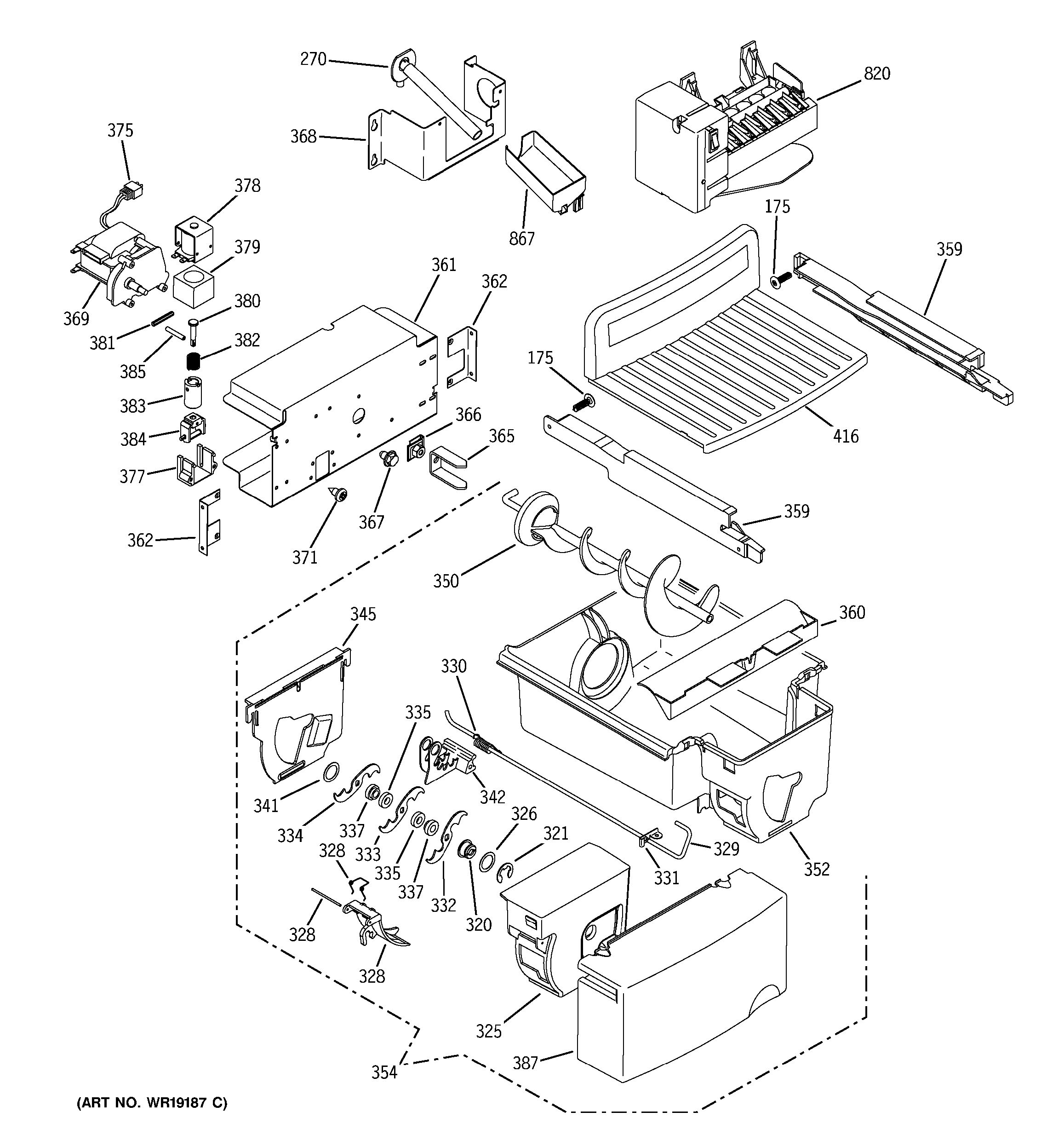 Assembly View for ICE MAKER & DISPENSER ZFSB26DNDSS