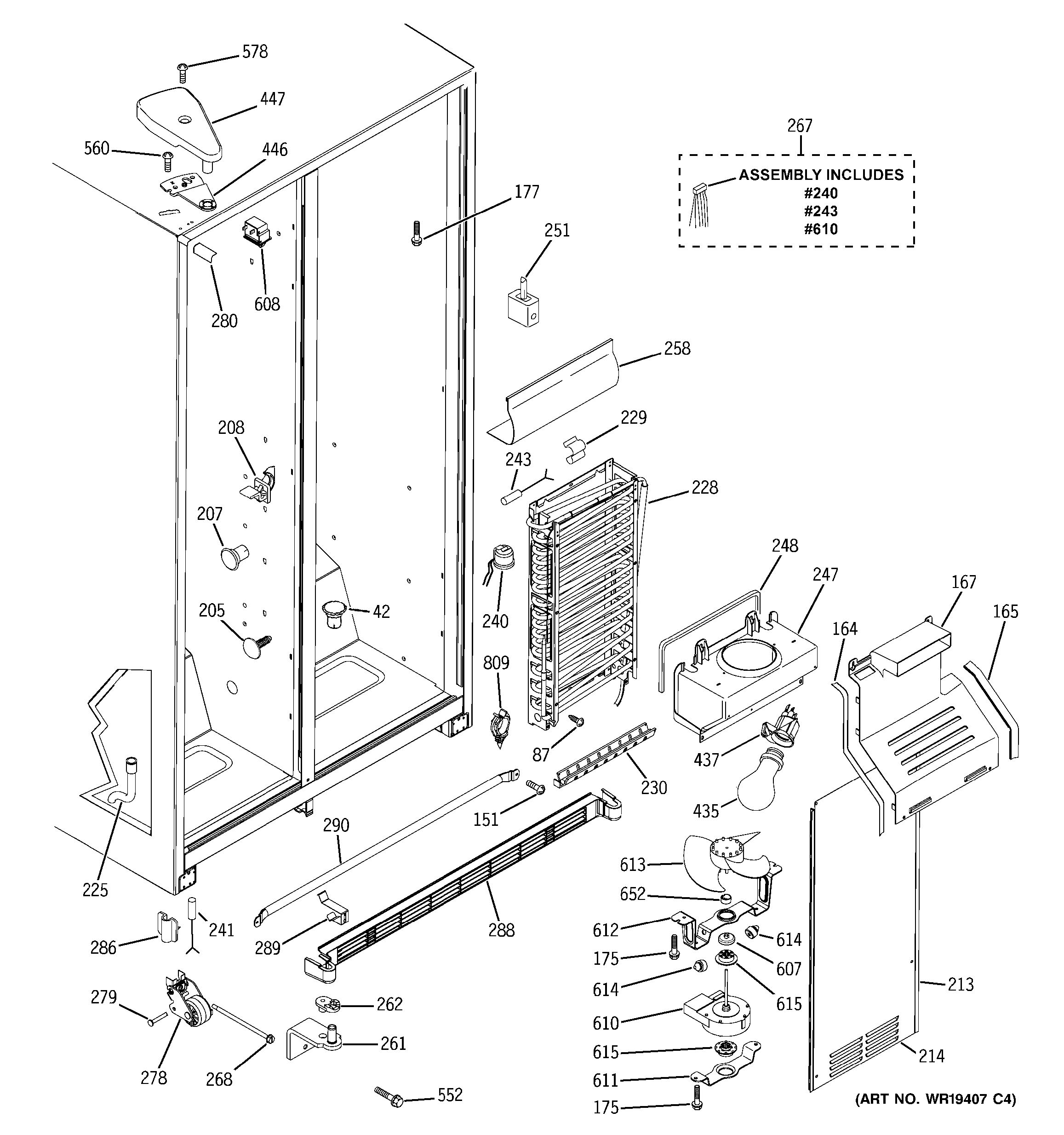 Assembly View for FREEZER SECTION GSL25IFRFBS