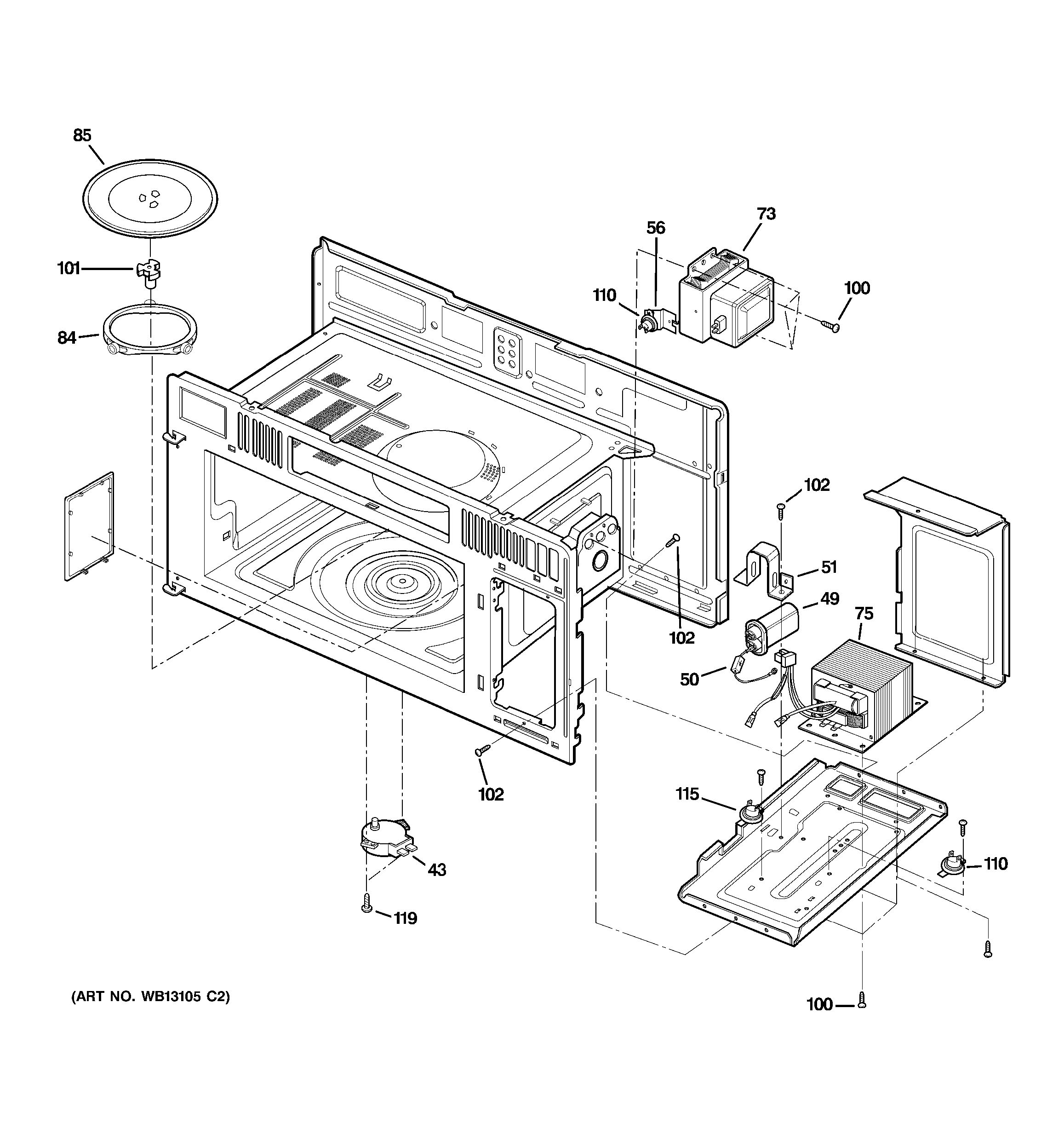 Assembly View for INTERIOR PARTS (1) | JVM1630BJ01
