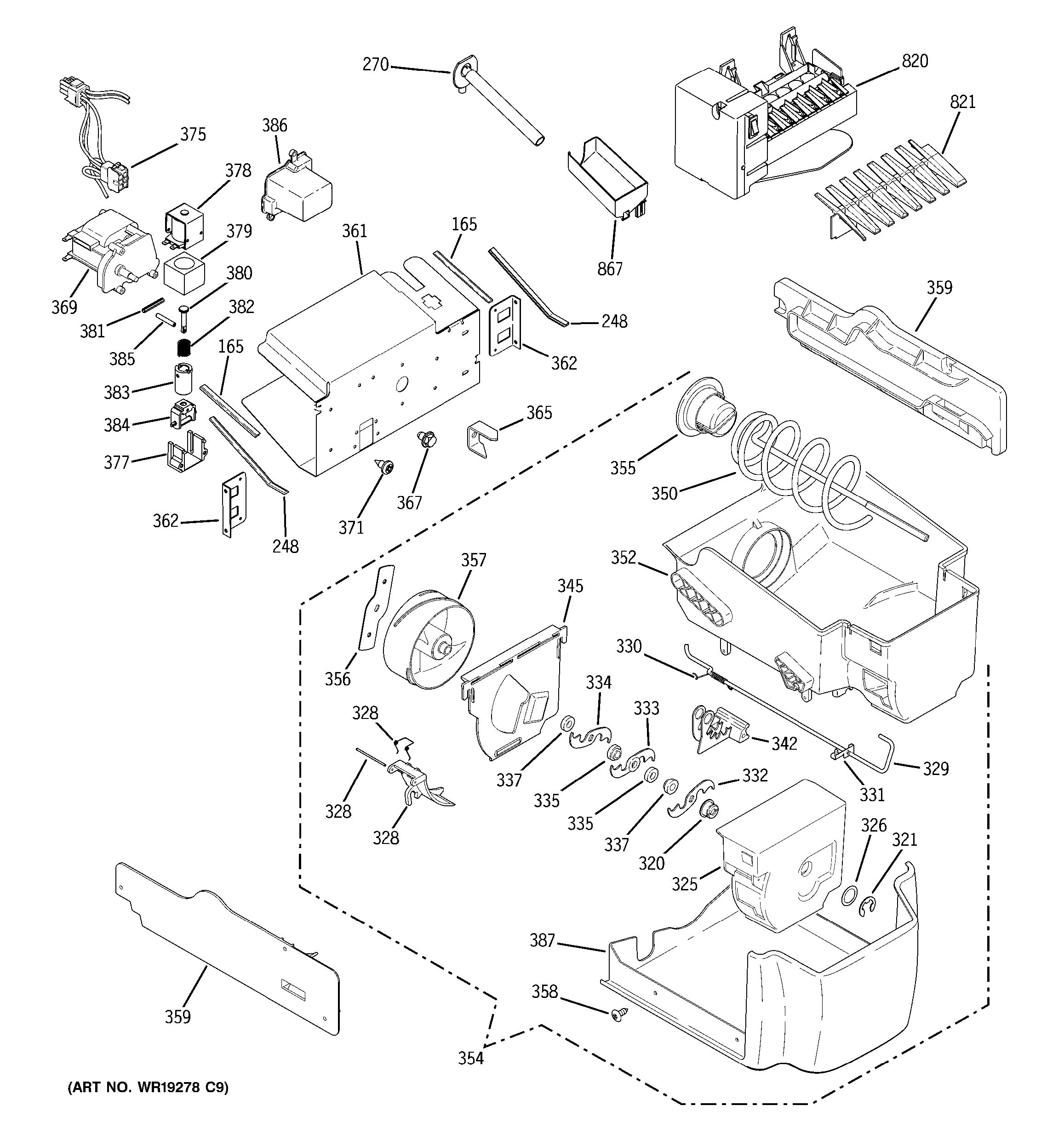 Assembly View for ICE MAKER & DISPENSER DSS25KSRESS