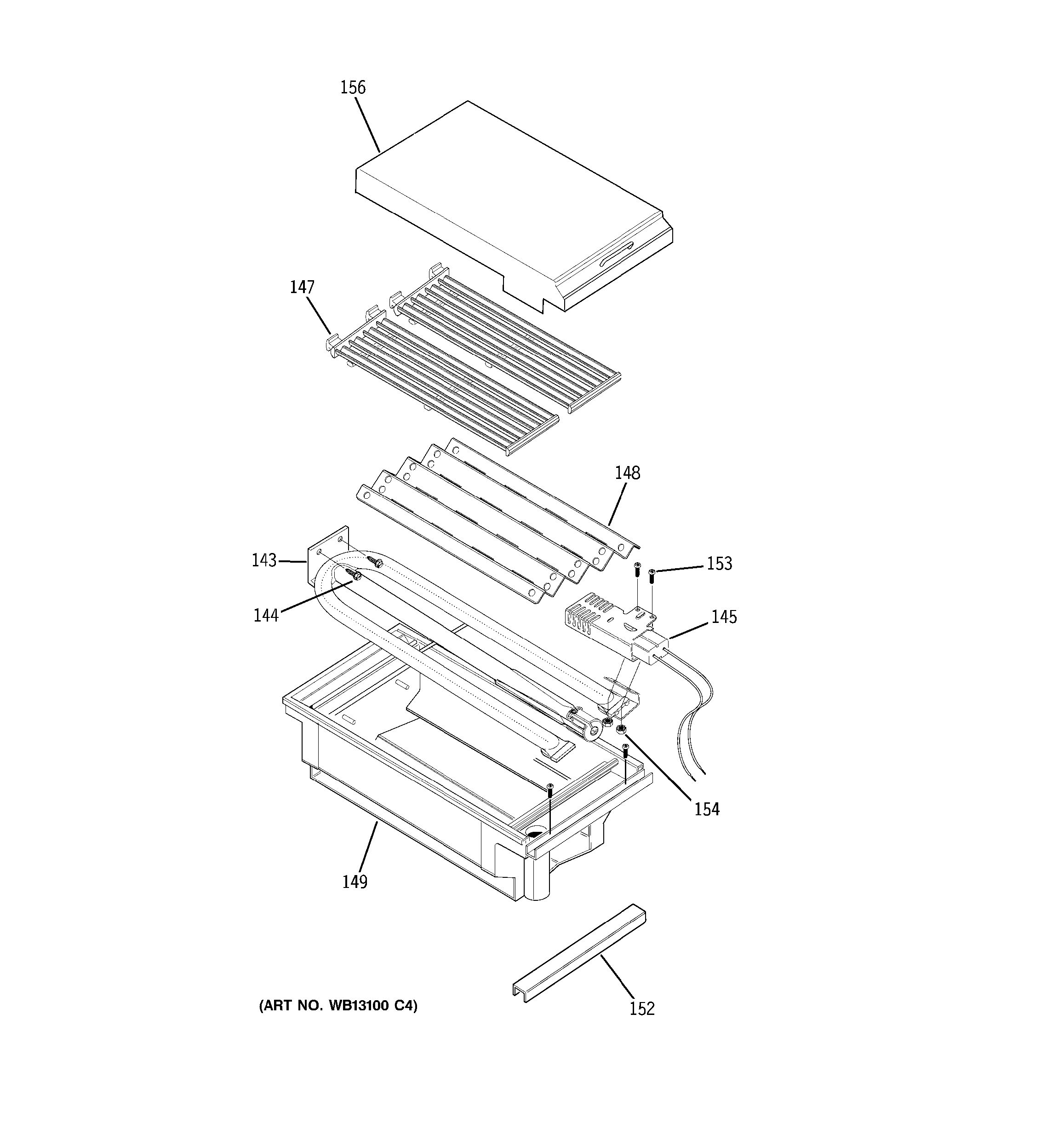 Assembly View for GRILL ASSEMBLY ZGU48N6RH1SS