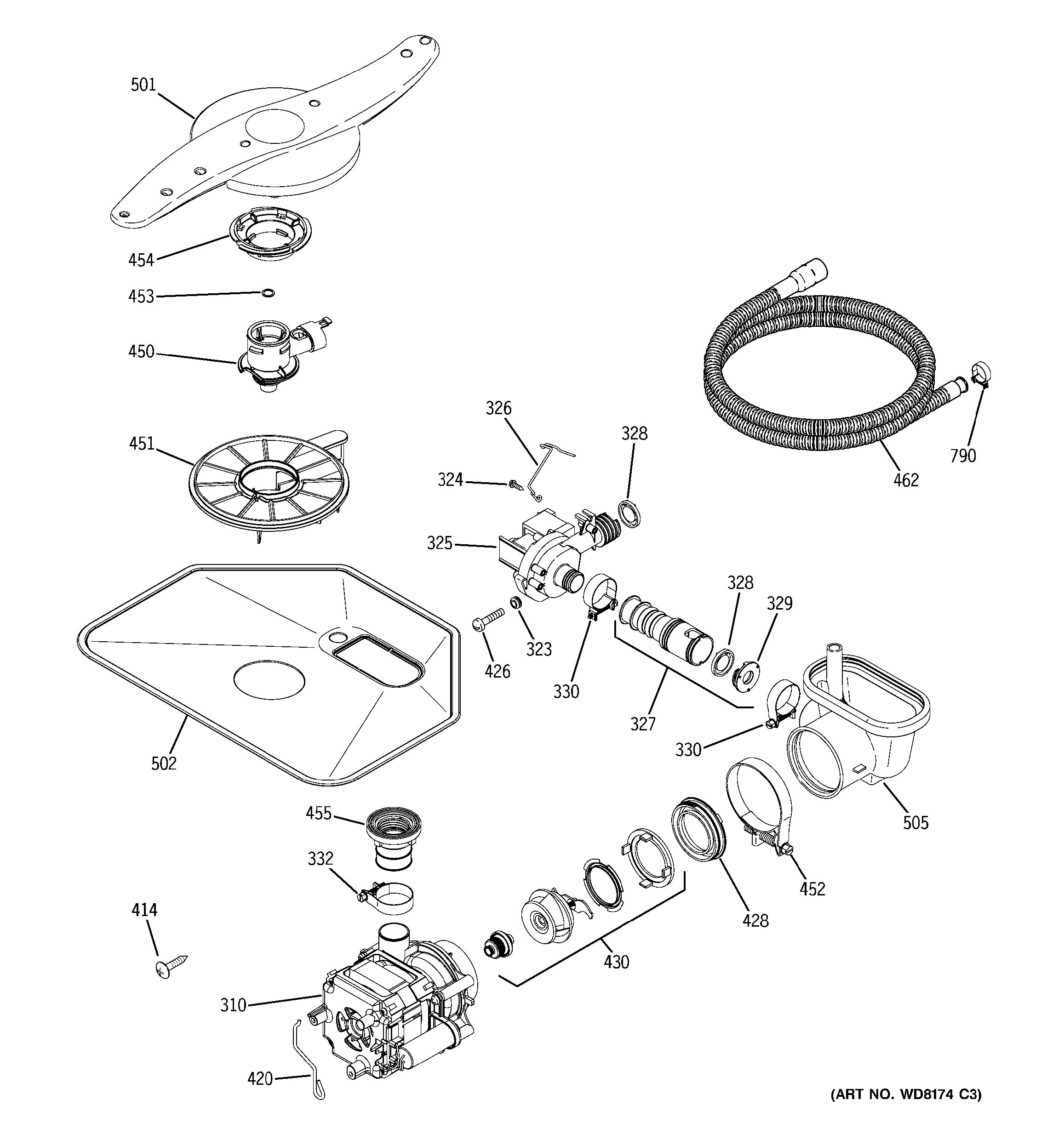 assembly-view-for-motor-pump-mechanism-gld4200l00bb