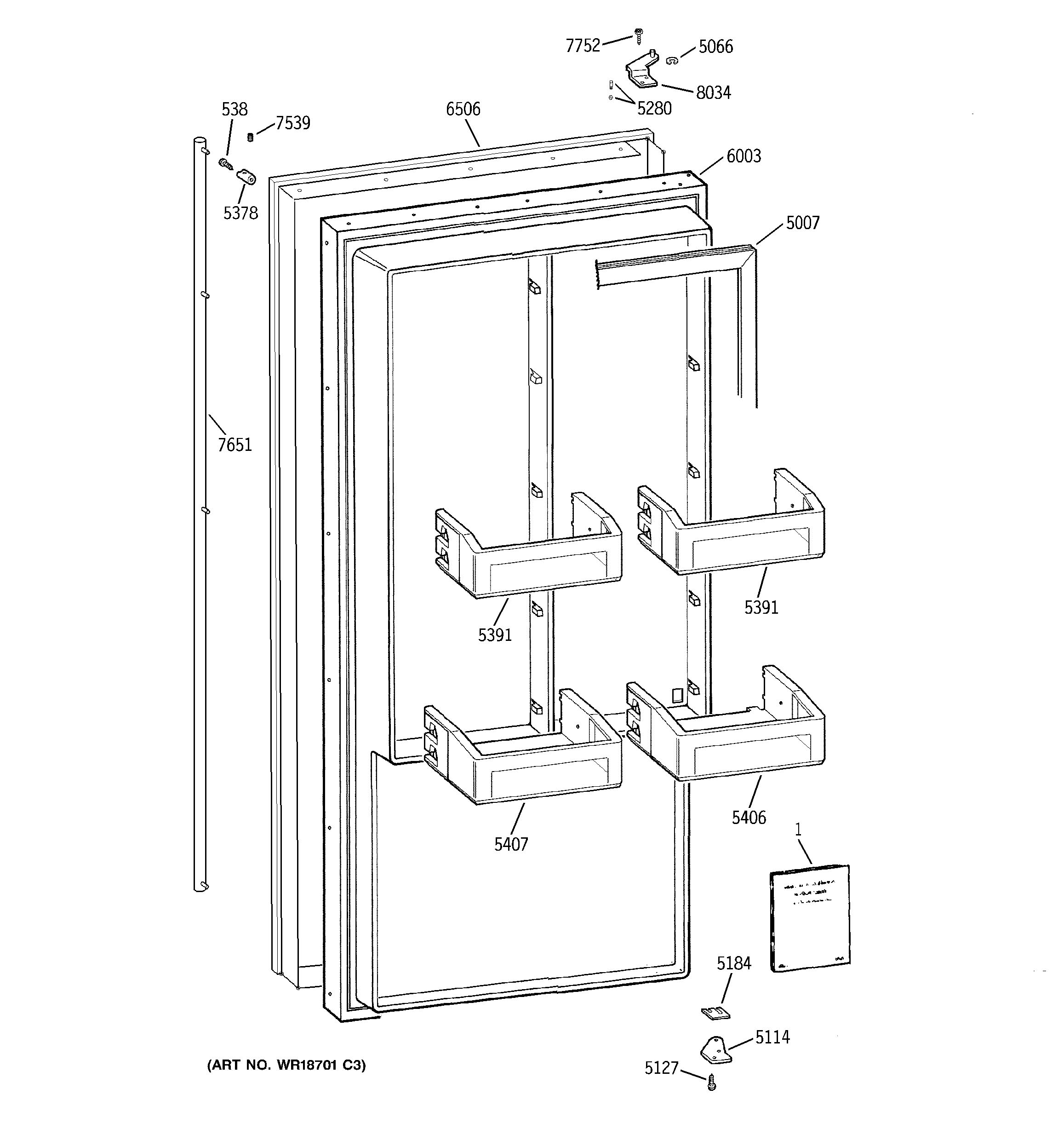 Assembly View for FREEZER DOOR ZIFS36NMALH