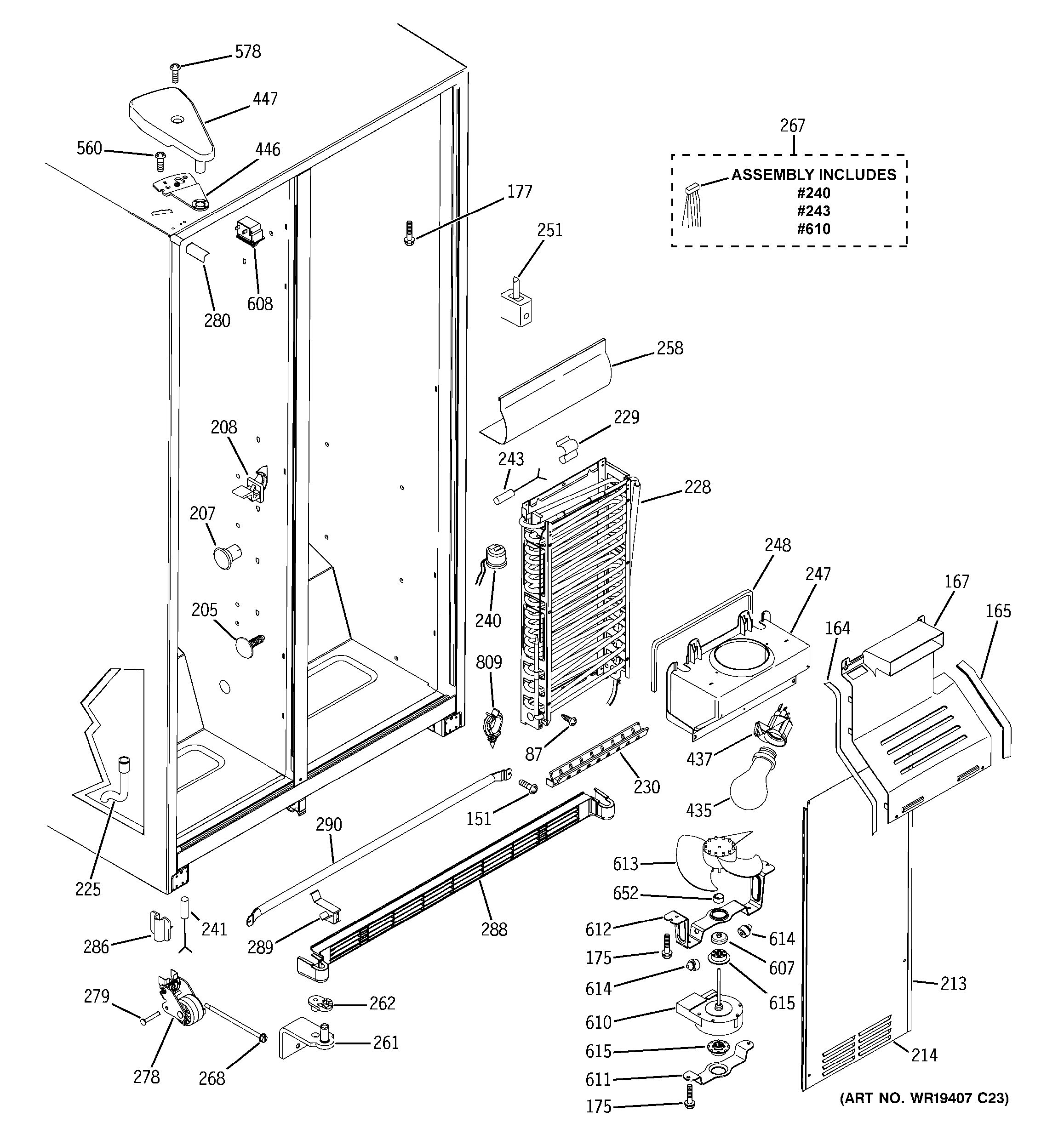 Assembly View for FREEZER SECTION GSH25JSTASS