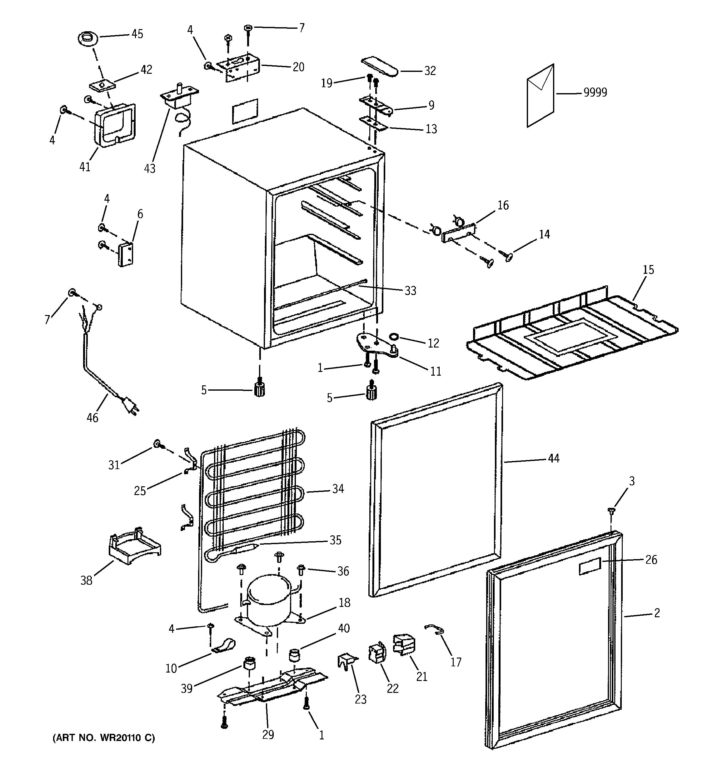 Assembly View for WINE COOLER GWR03AAMABB