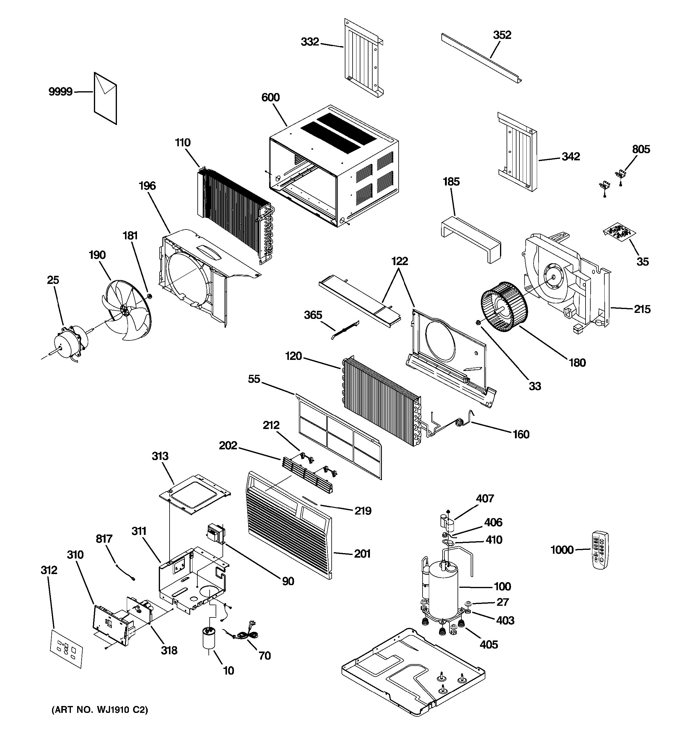 Assembly View for ROOM AIR CONDITIONER ASM08LKS1