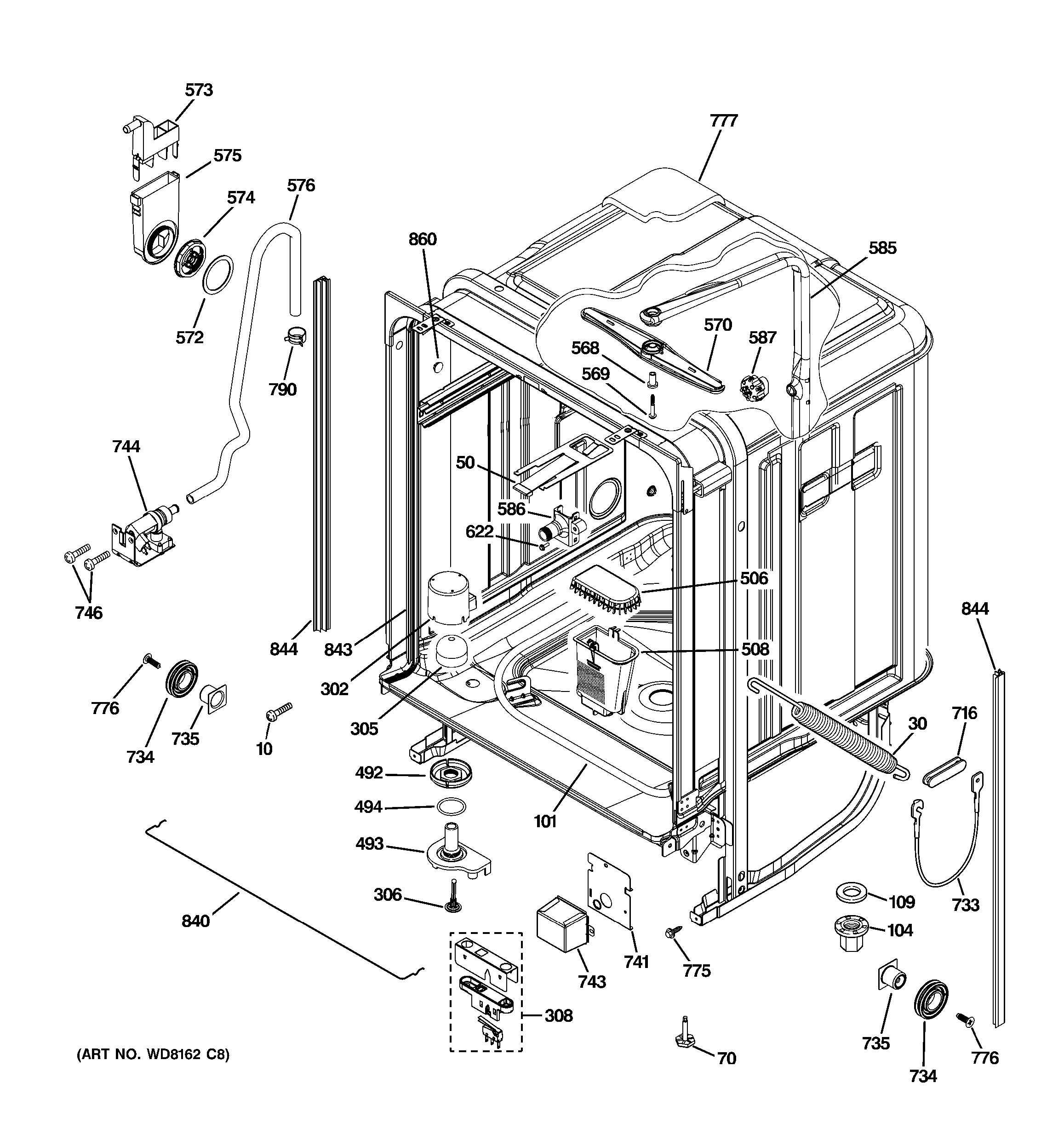 Assembly View for BODY PARTS PDW8280N00SS