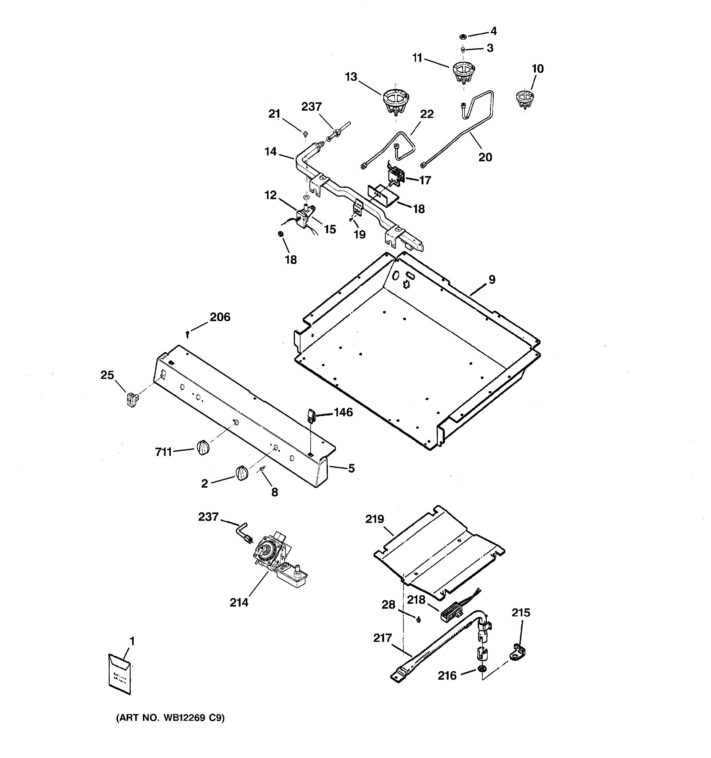 Assembly View for GAS & BURNER PARTS RGB533CEH6CC