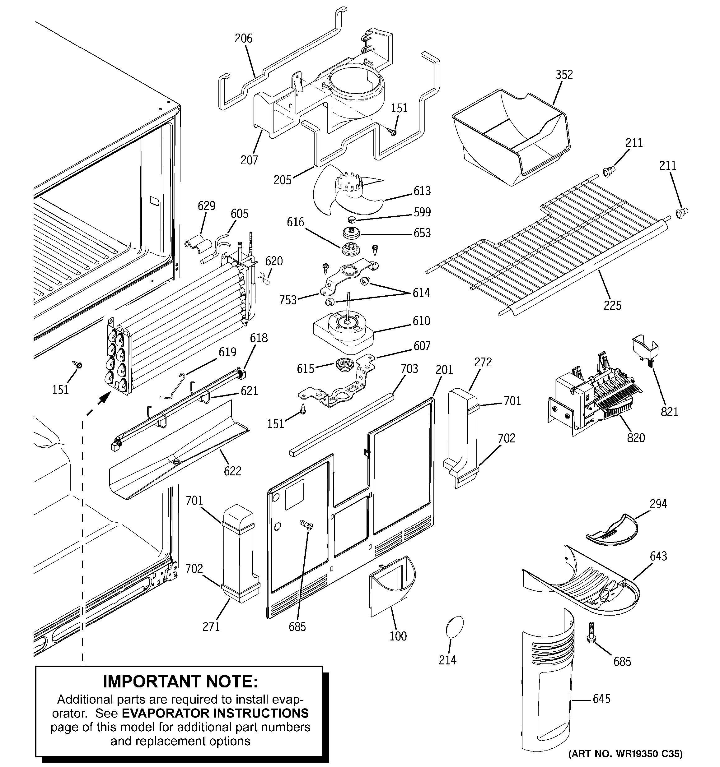 Assembly View for FREEZER SECTION GTL22JCPBRBS