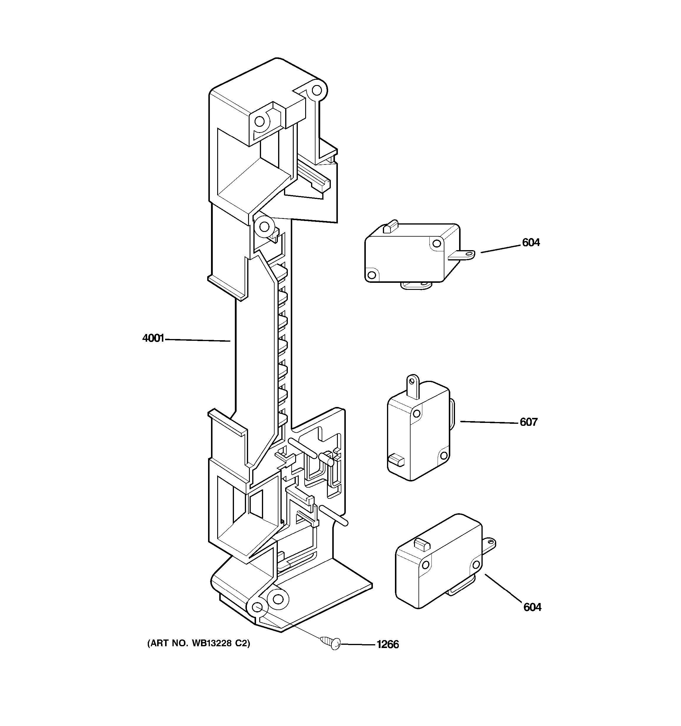 Assembly View for LATCH BOARD PARTS JES735BJ02