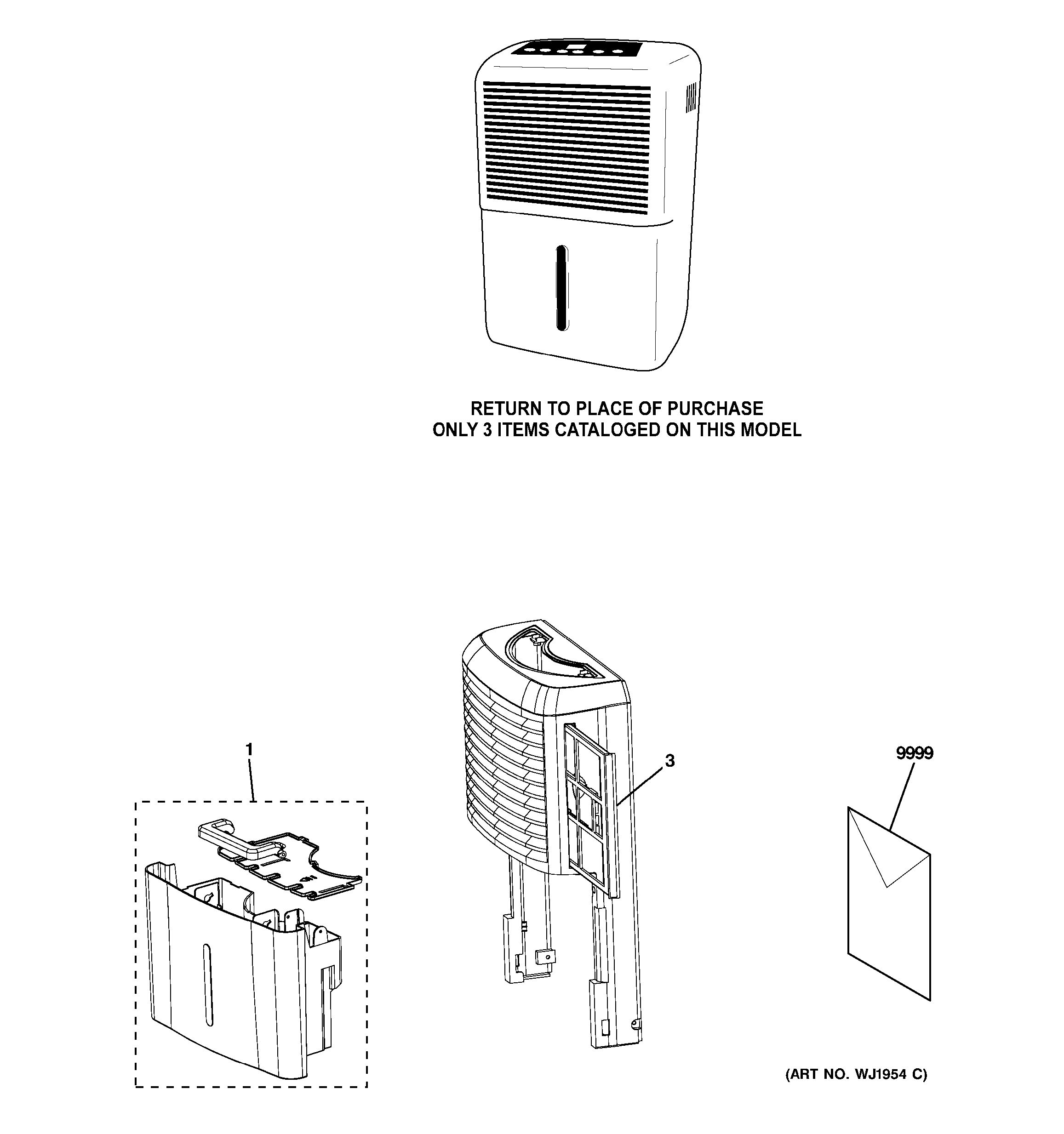 Assembly View for DEHUMIDIFIER | AHR40LMG1