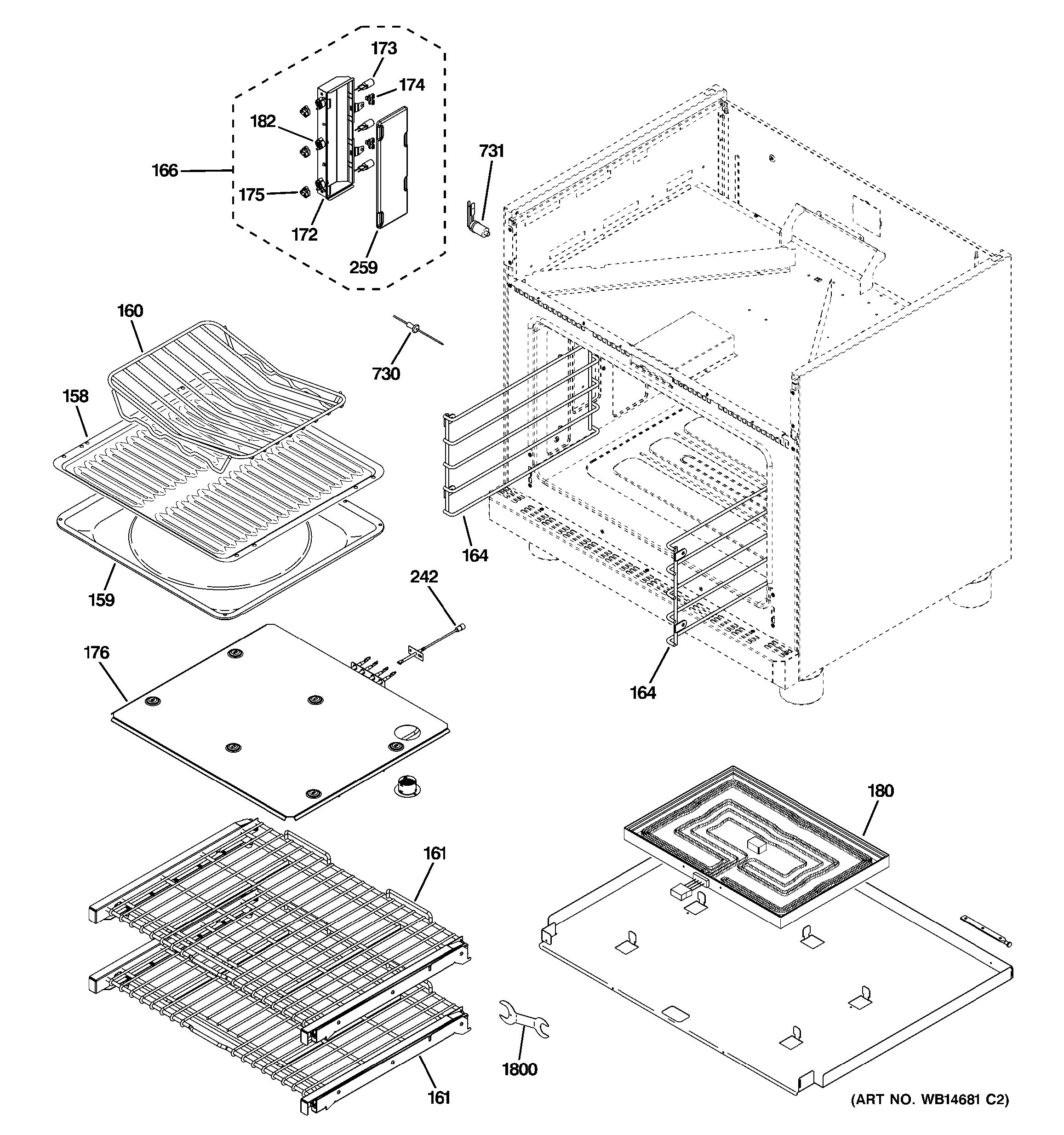 Assembly View for OVEN CAVITY PARTS ZDP364LRP1SS