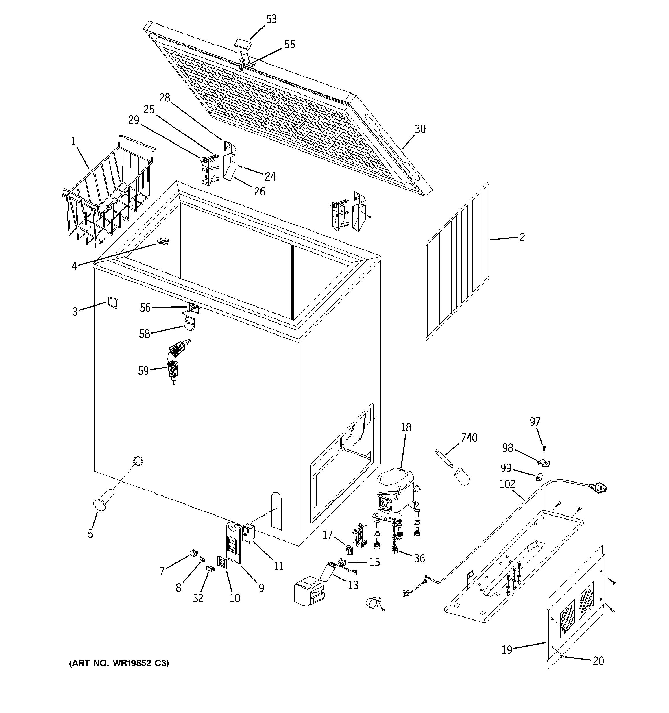 Assembly View For FREEZER | FCM7DSAWH