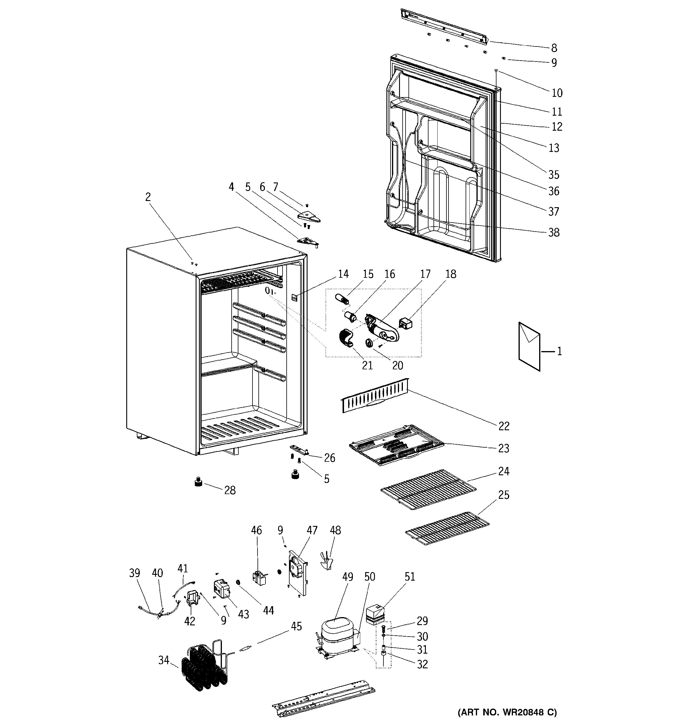 Galanz Mini Fridge Parts Diagram