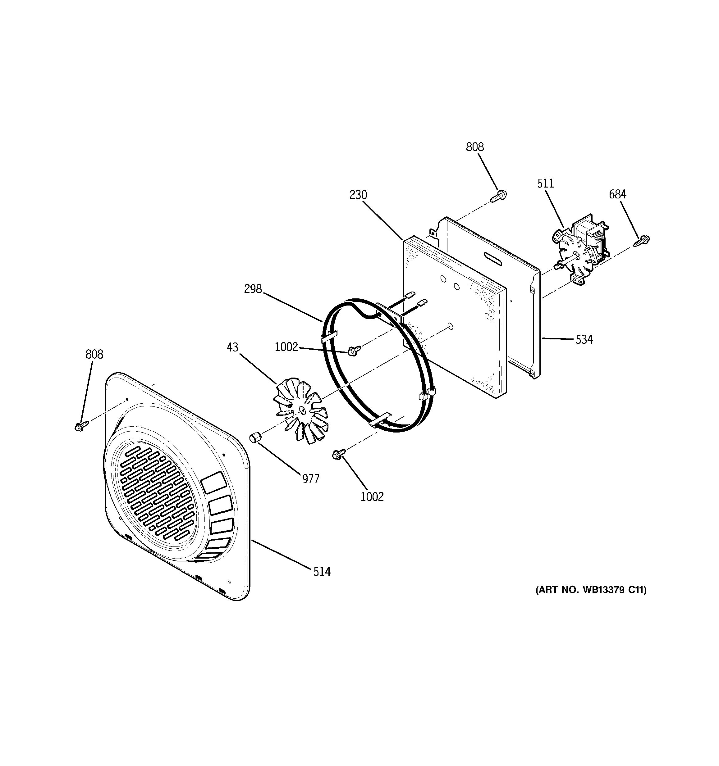 Assembly View for CONVECTION FAN JBP77DM2BB