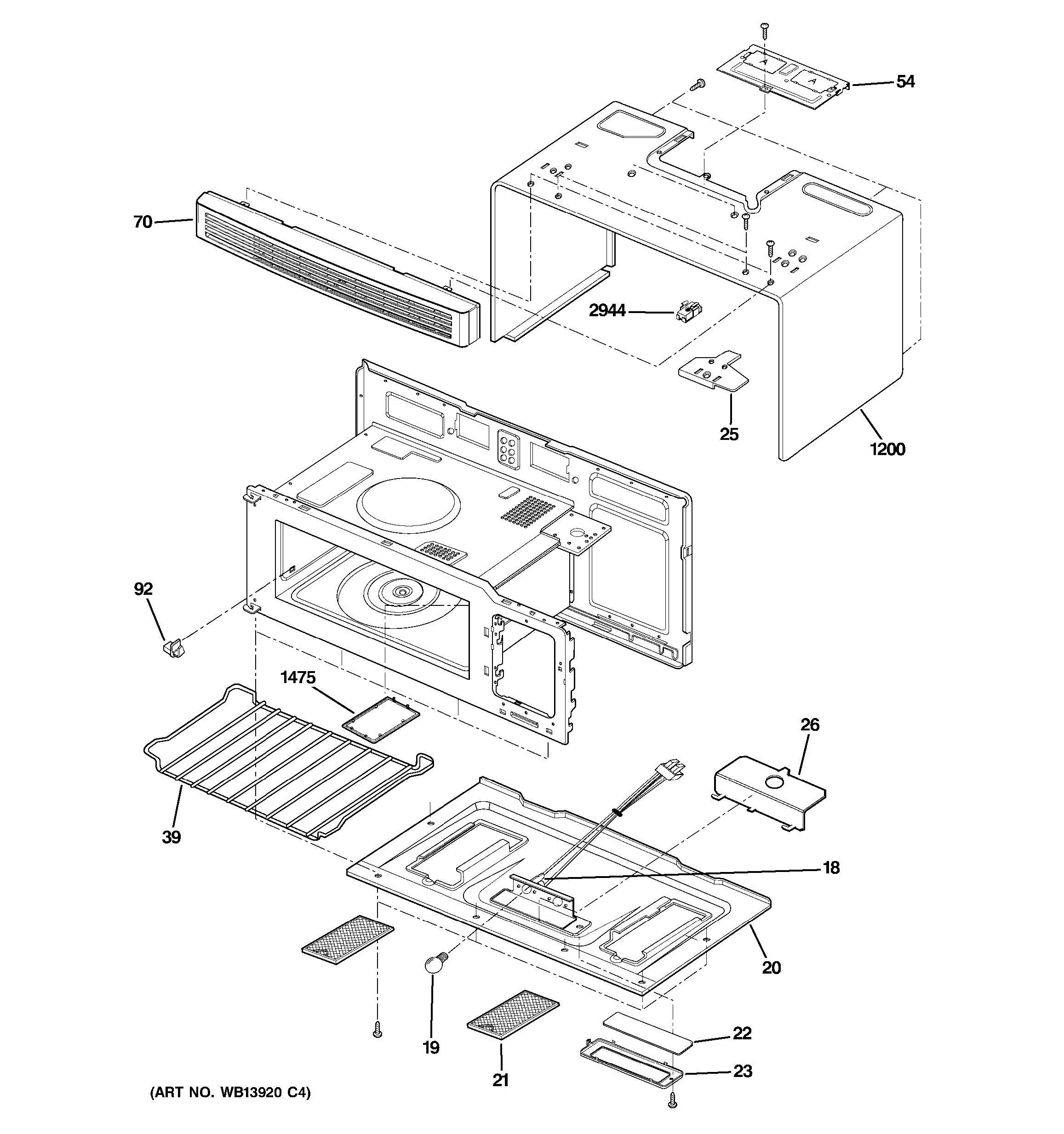 Assembly View for OVEN CAVITY PARTS JNM1541DM5BB