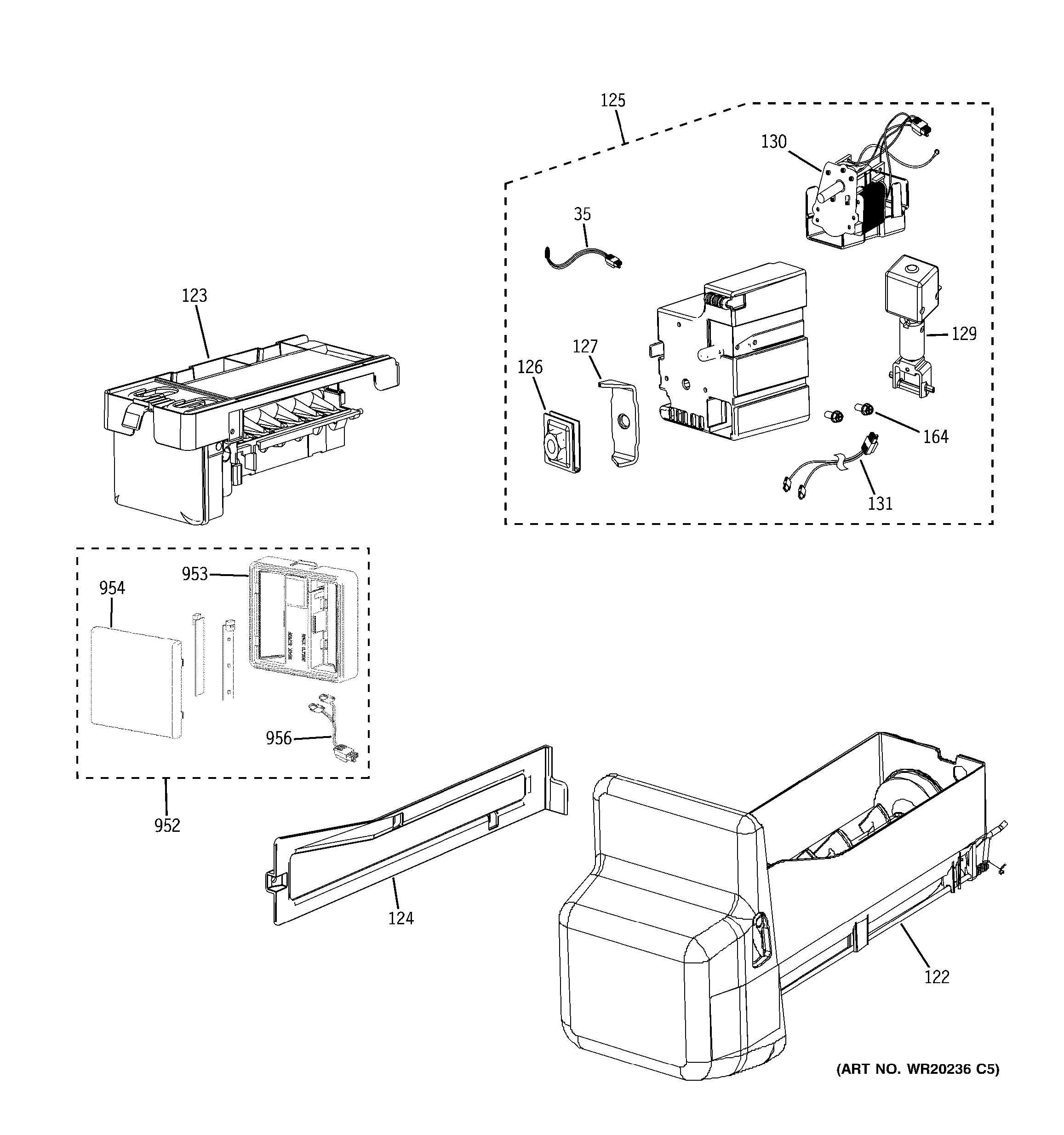Assembly View for ICE MAKER & DISPENSER GFSS6PKBASS