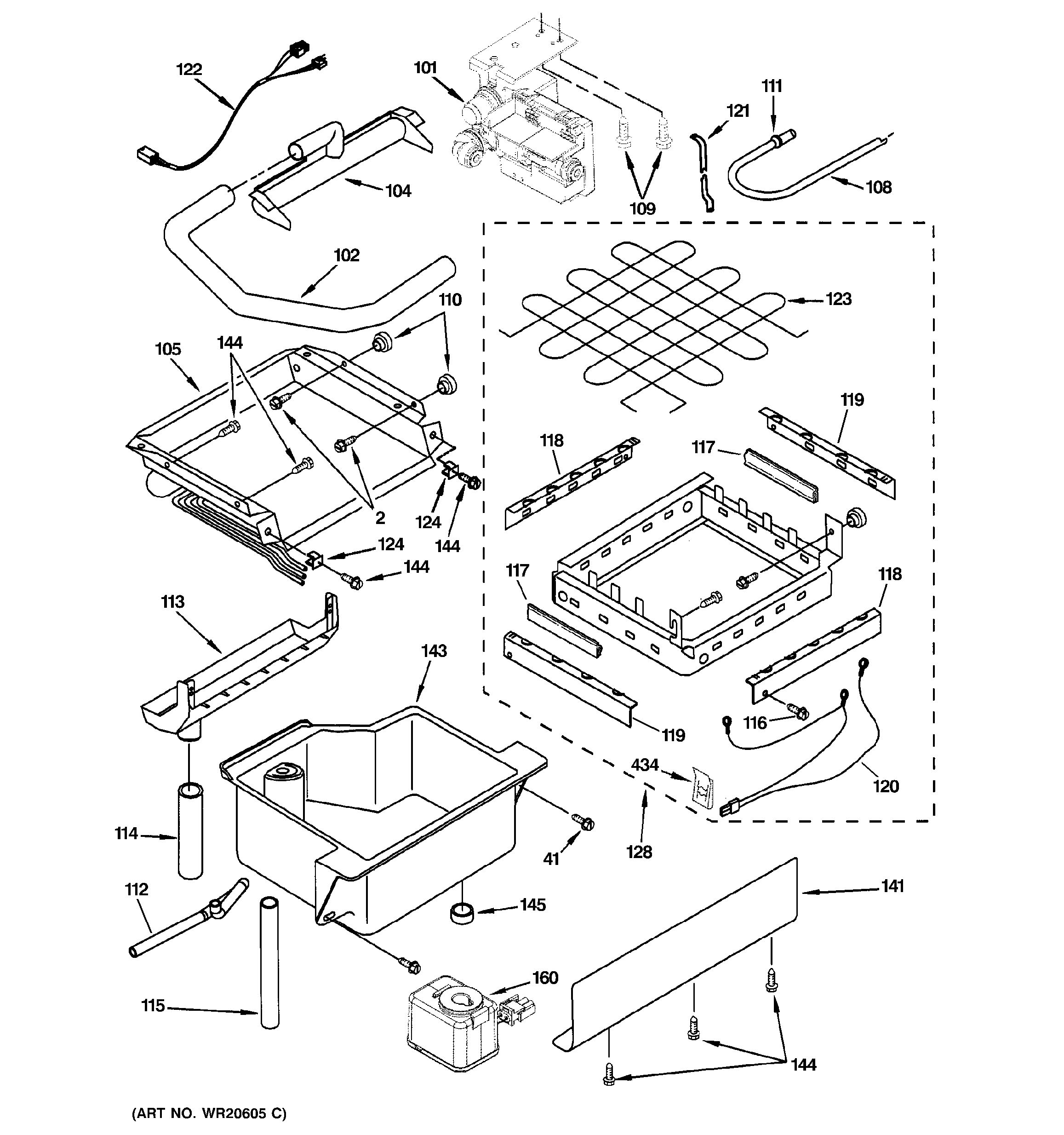 Assembly View for EVAPORATOR, ICE CUTTER GRID & WATER PARTS ZDIS150WSS