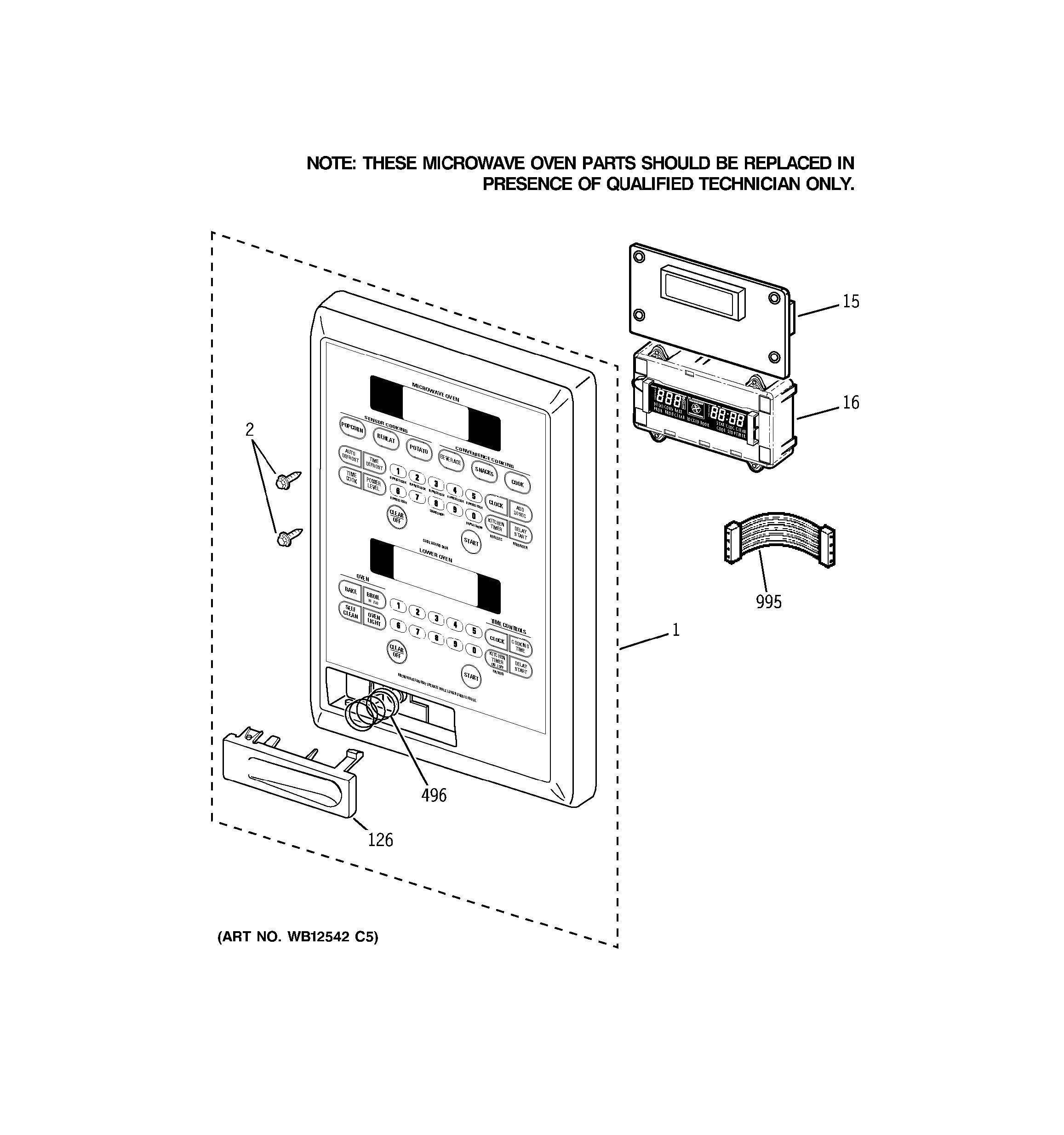 Assembly View for MICROWAVE CONTROL PANEL PT970SR3SS