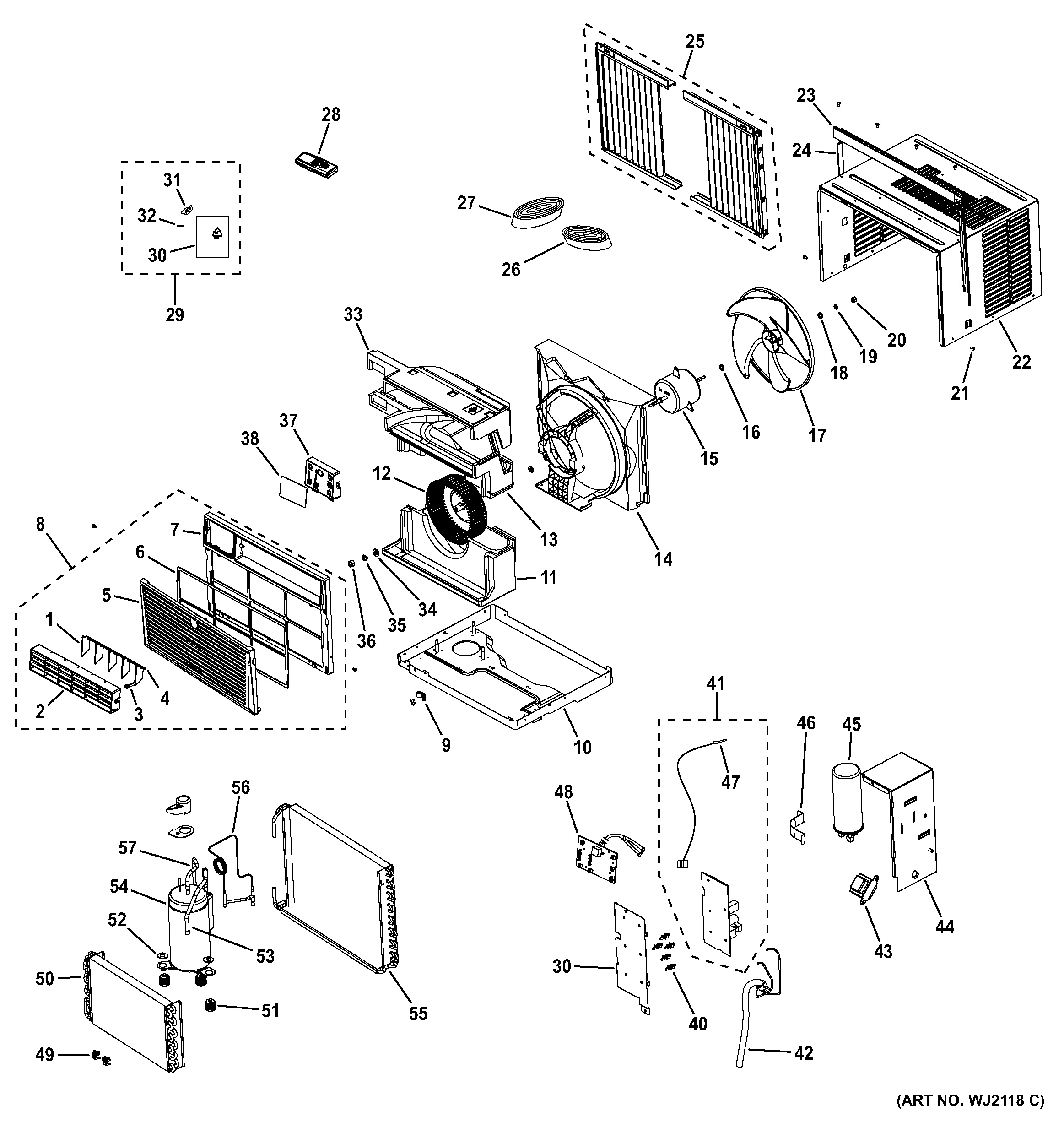 Assembly View for ROOM AIR CONDITIONER AEM08LSL1