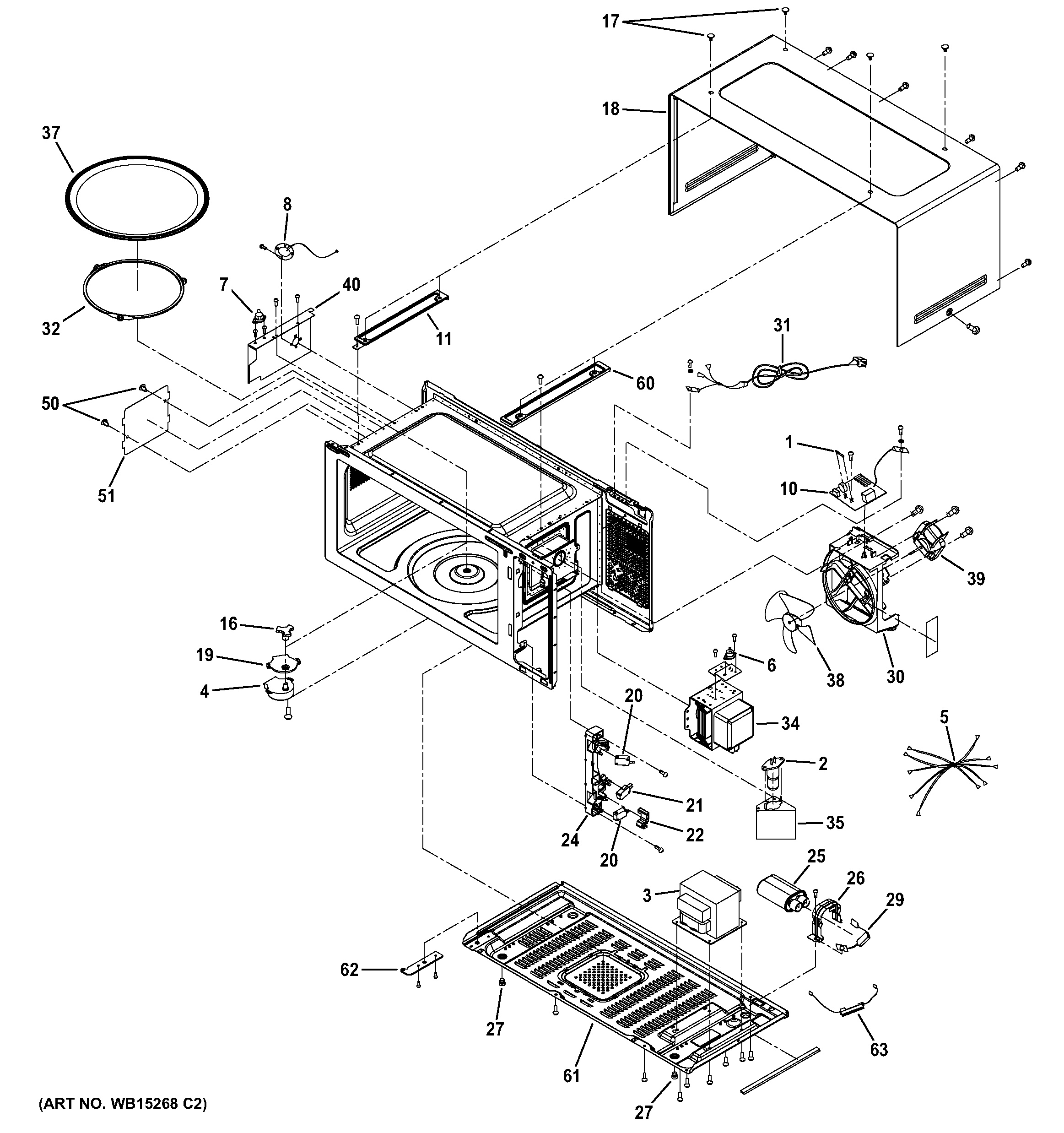Assembly View for OVEN CAVITY PARTS PEM31SF1SS
