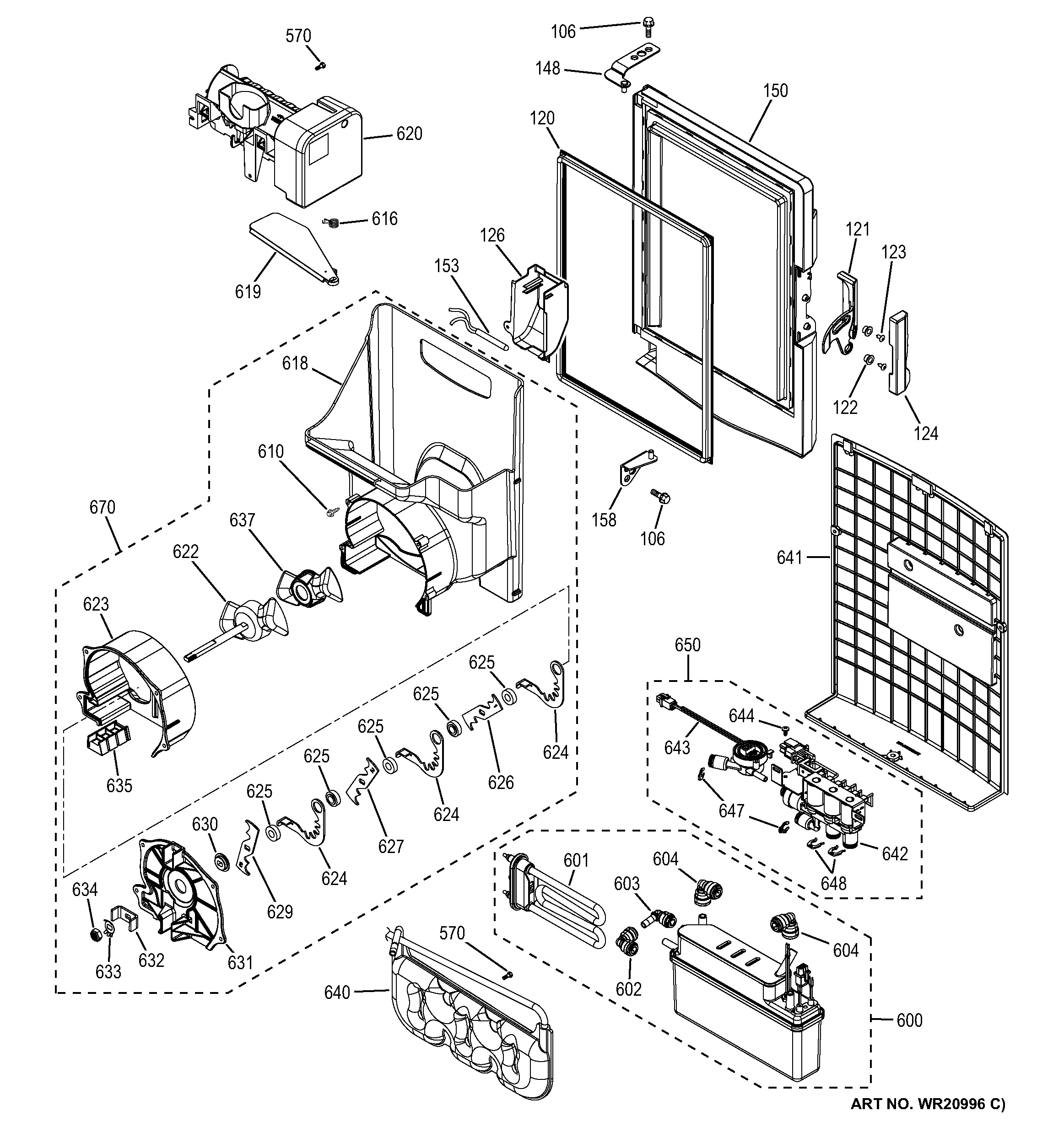 Assembly View for ICE MAKER & DISPENSER CYE23TSDCSS