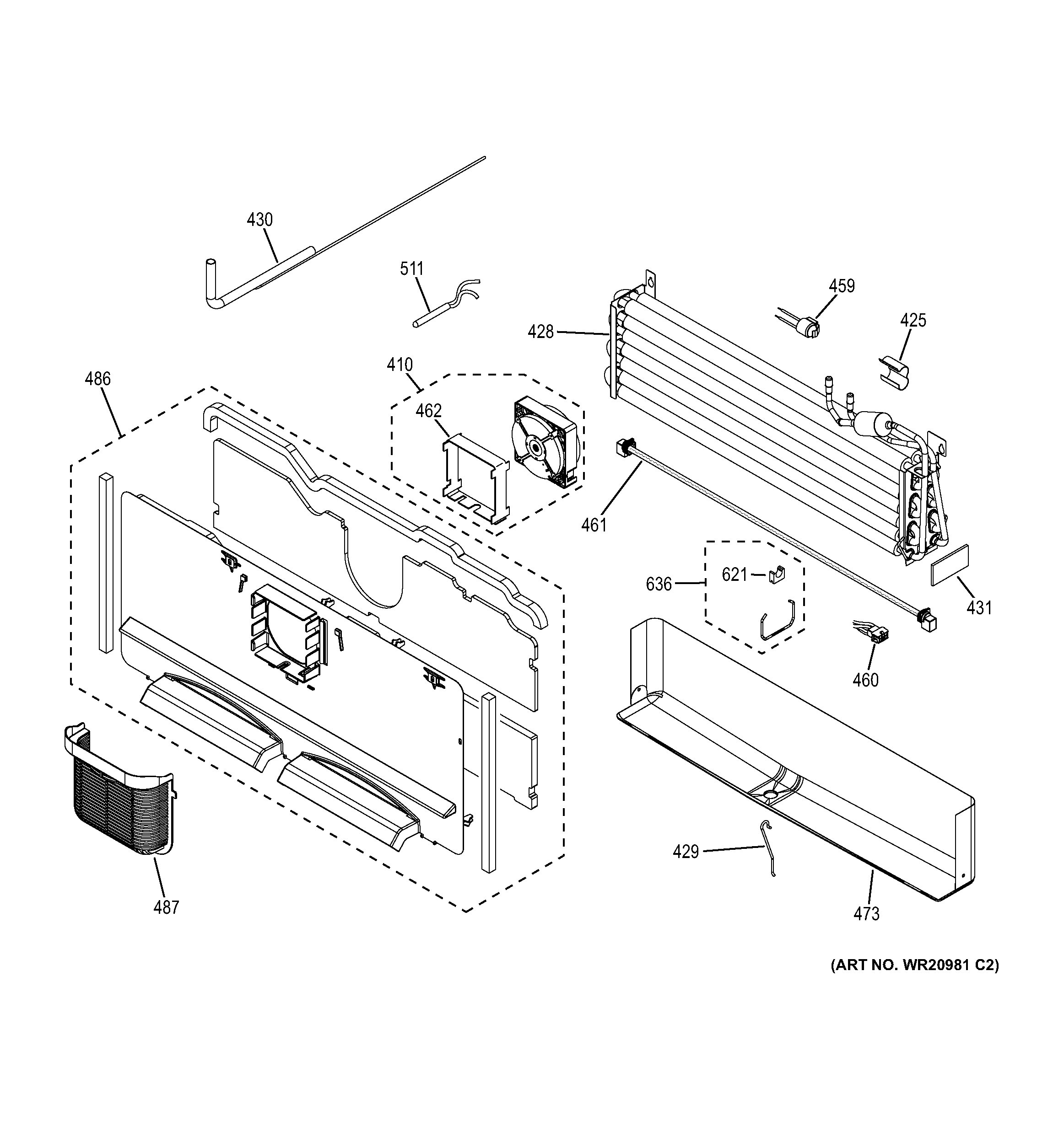 Assembly View for FREEZER SECTION DFE29JSDASS