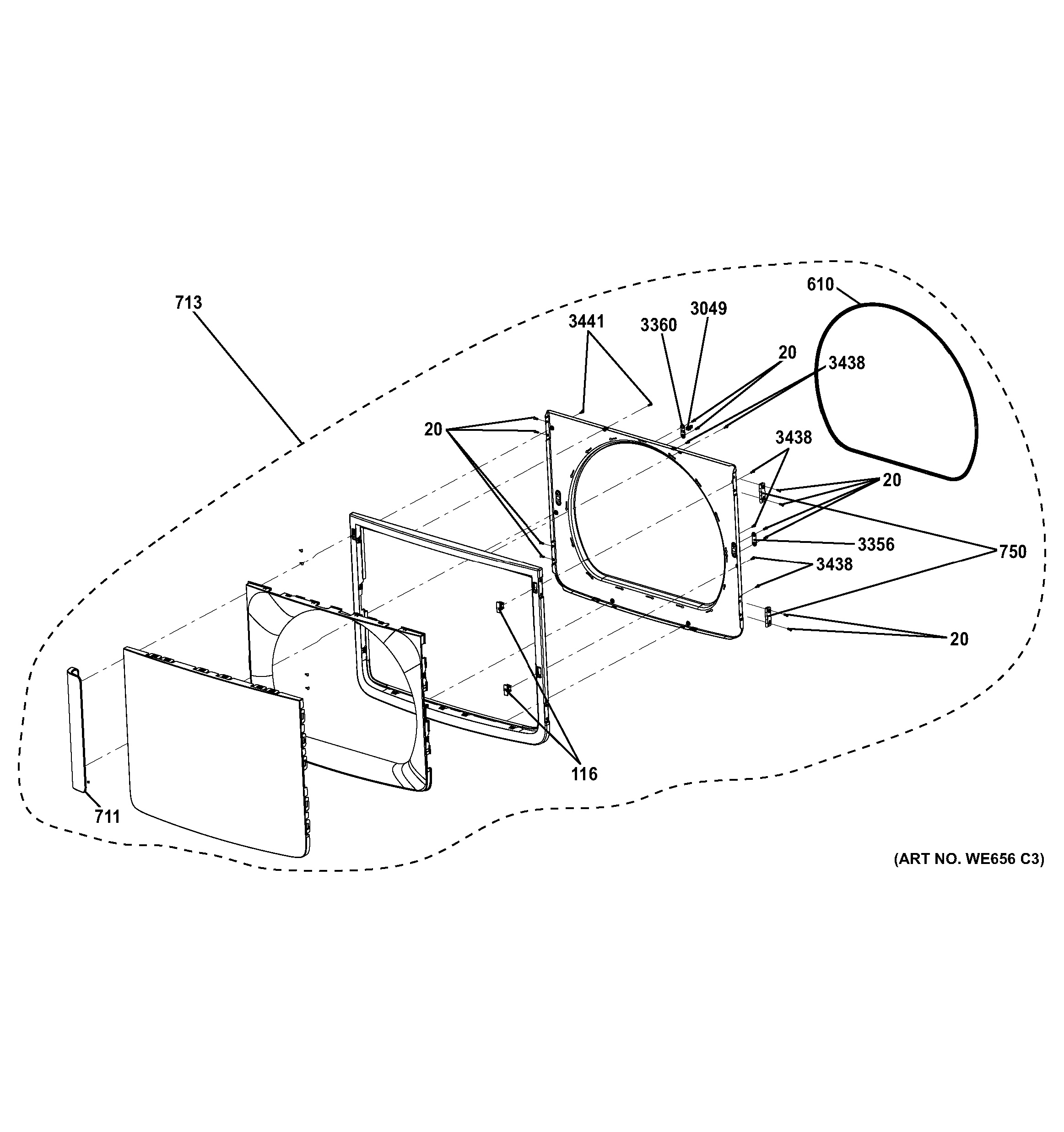 Assembly View for DOOR ASSEMBLY GHDS830ED0WS