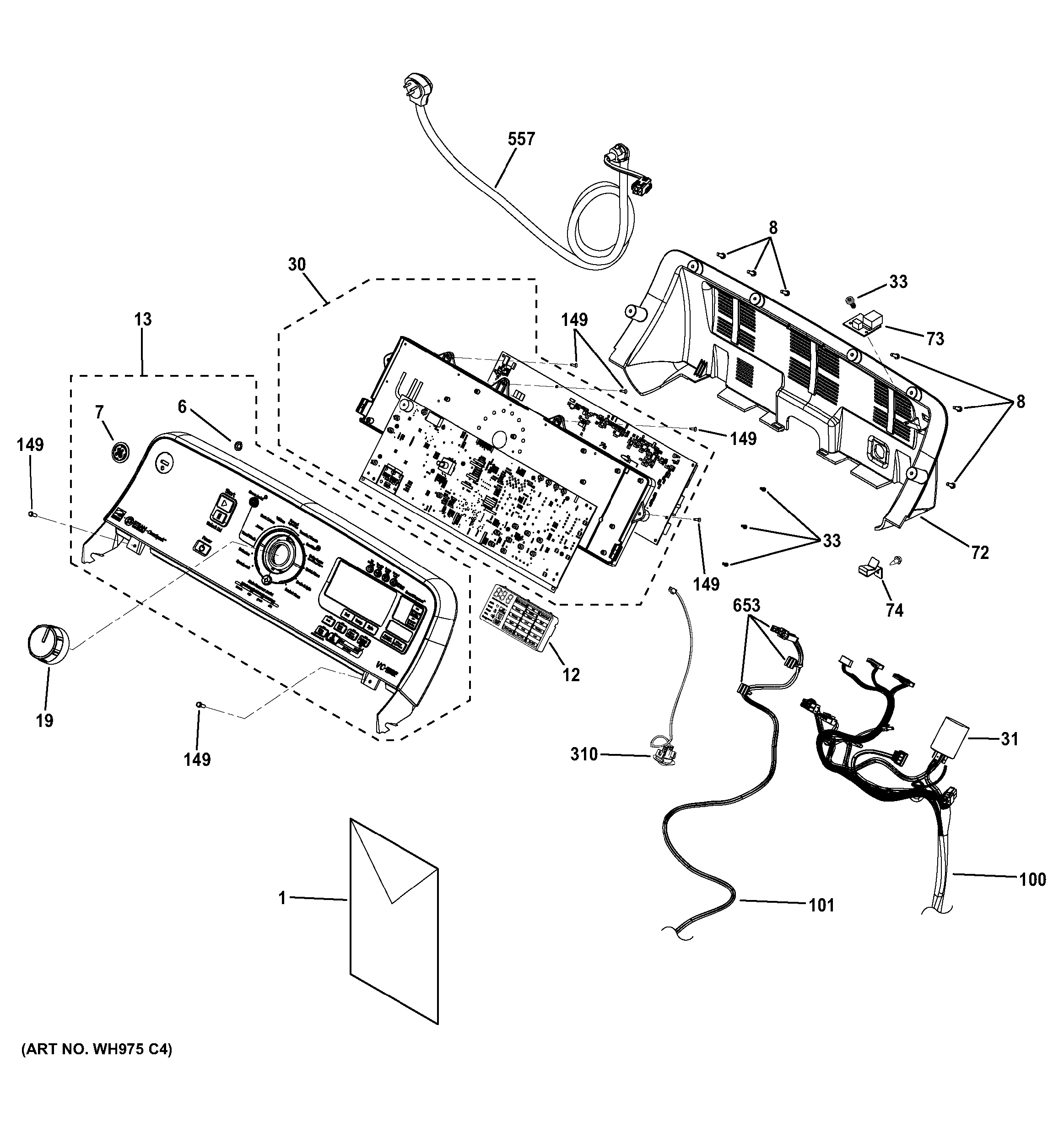 Assembly View for CONTROLS & BACKSPLASH GHWN8355D0MC