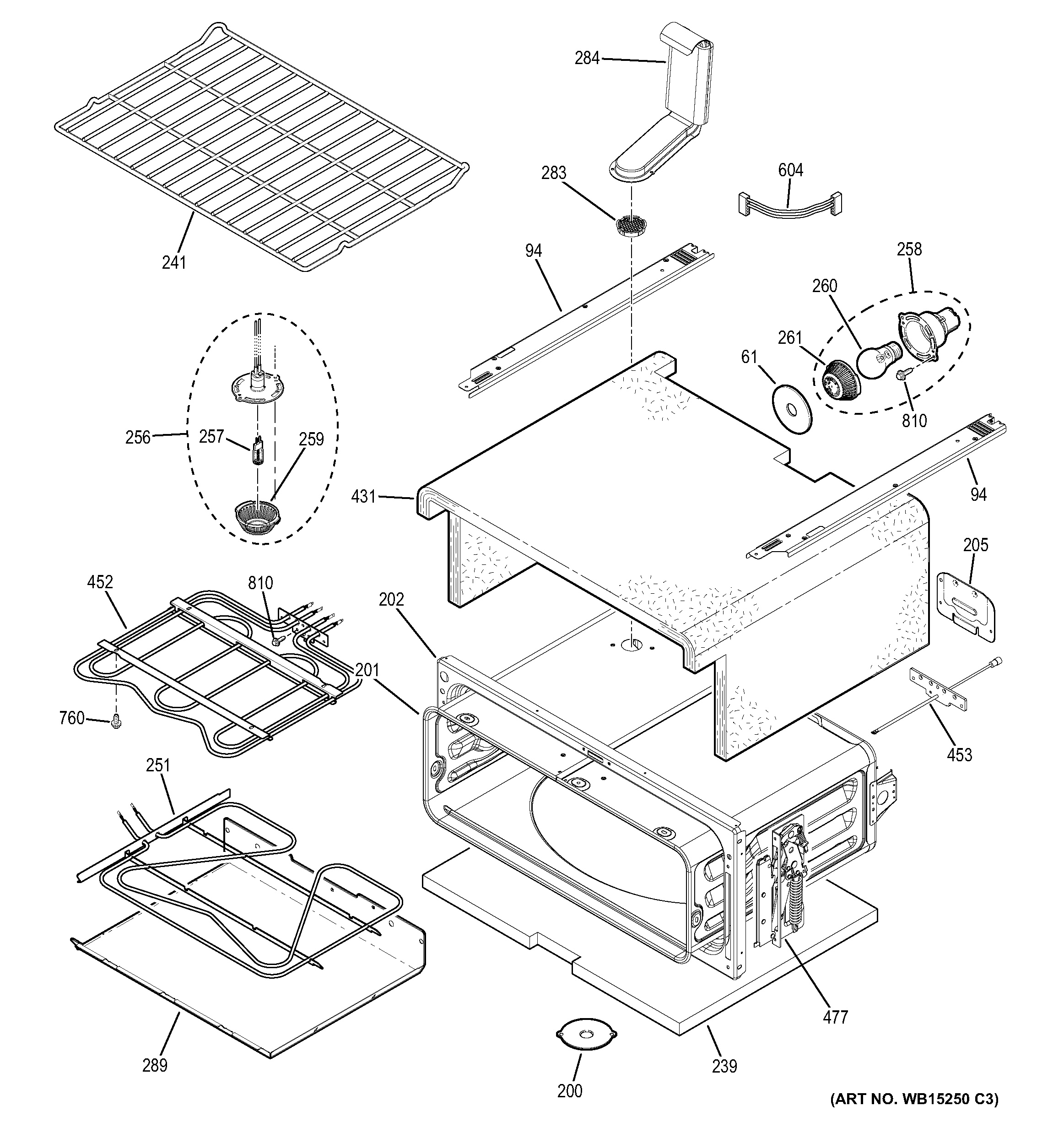 Assembly View for UPPER OVEN PB950SF2SS