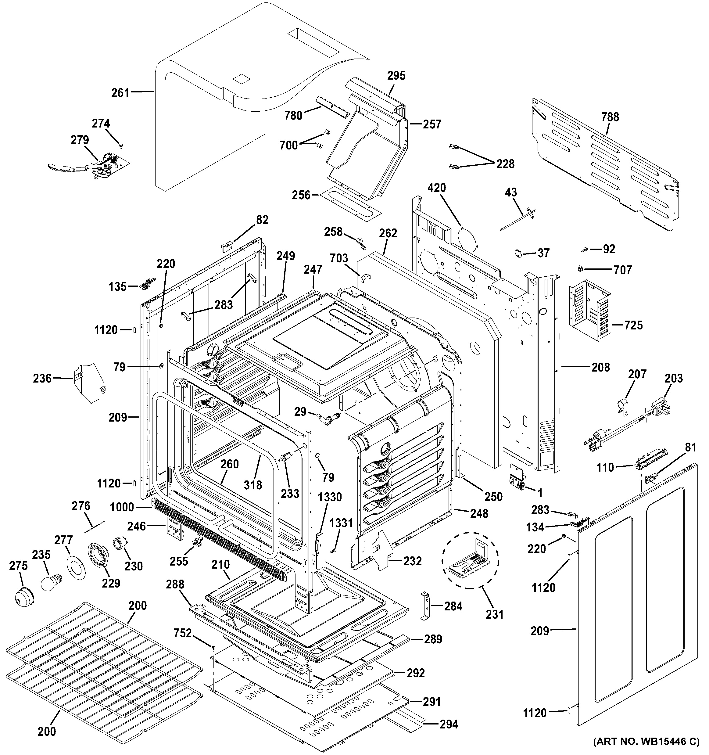 Assembly View for BODY PARTS JGB700SEJ1SS