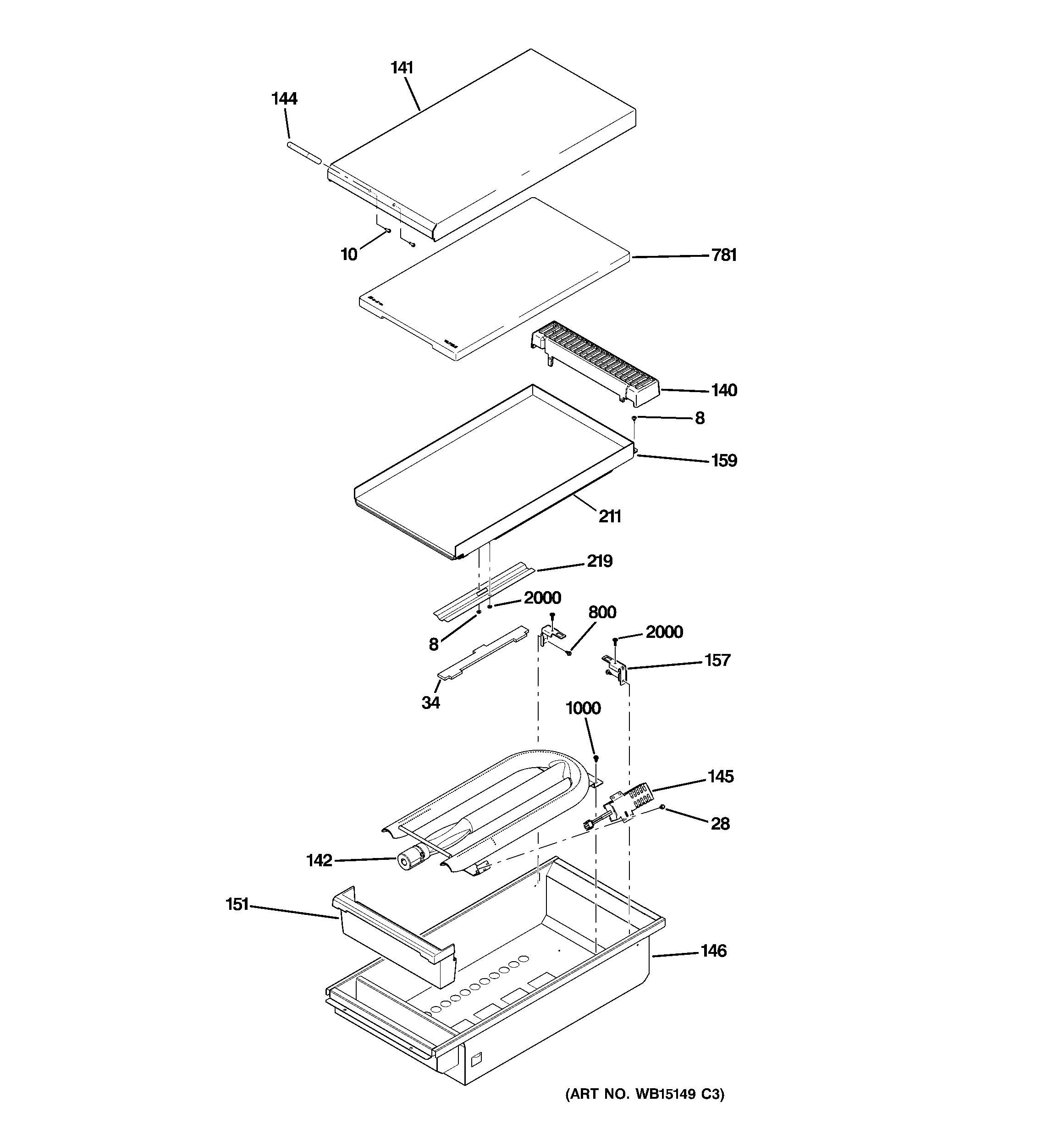 Assembly View for GRIDDLE ASSEMBLY ZGP364NDR5SS