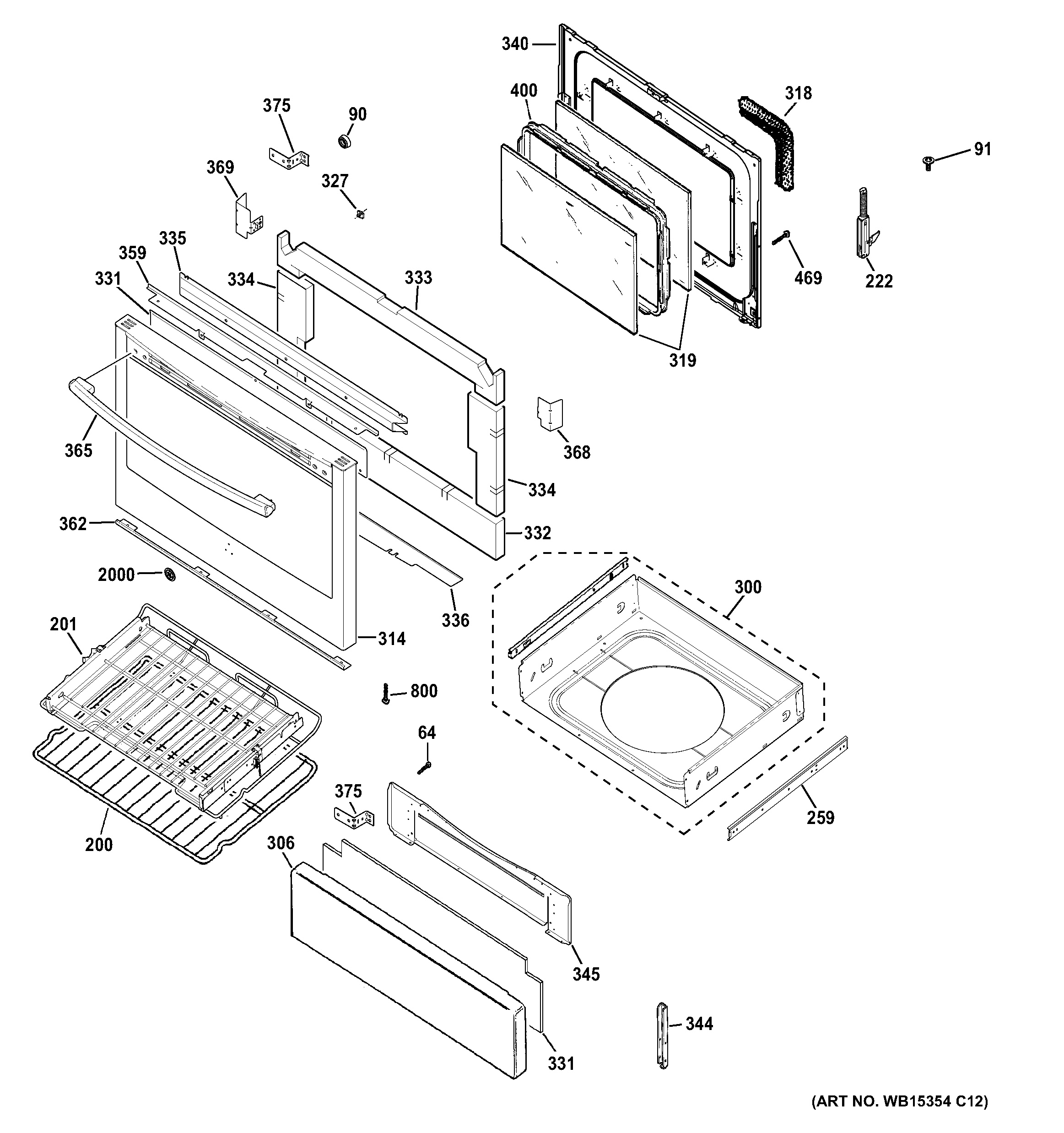 Assembly View For Door Drawer Parts Pgb Def Ww