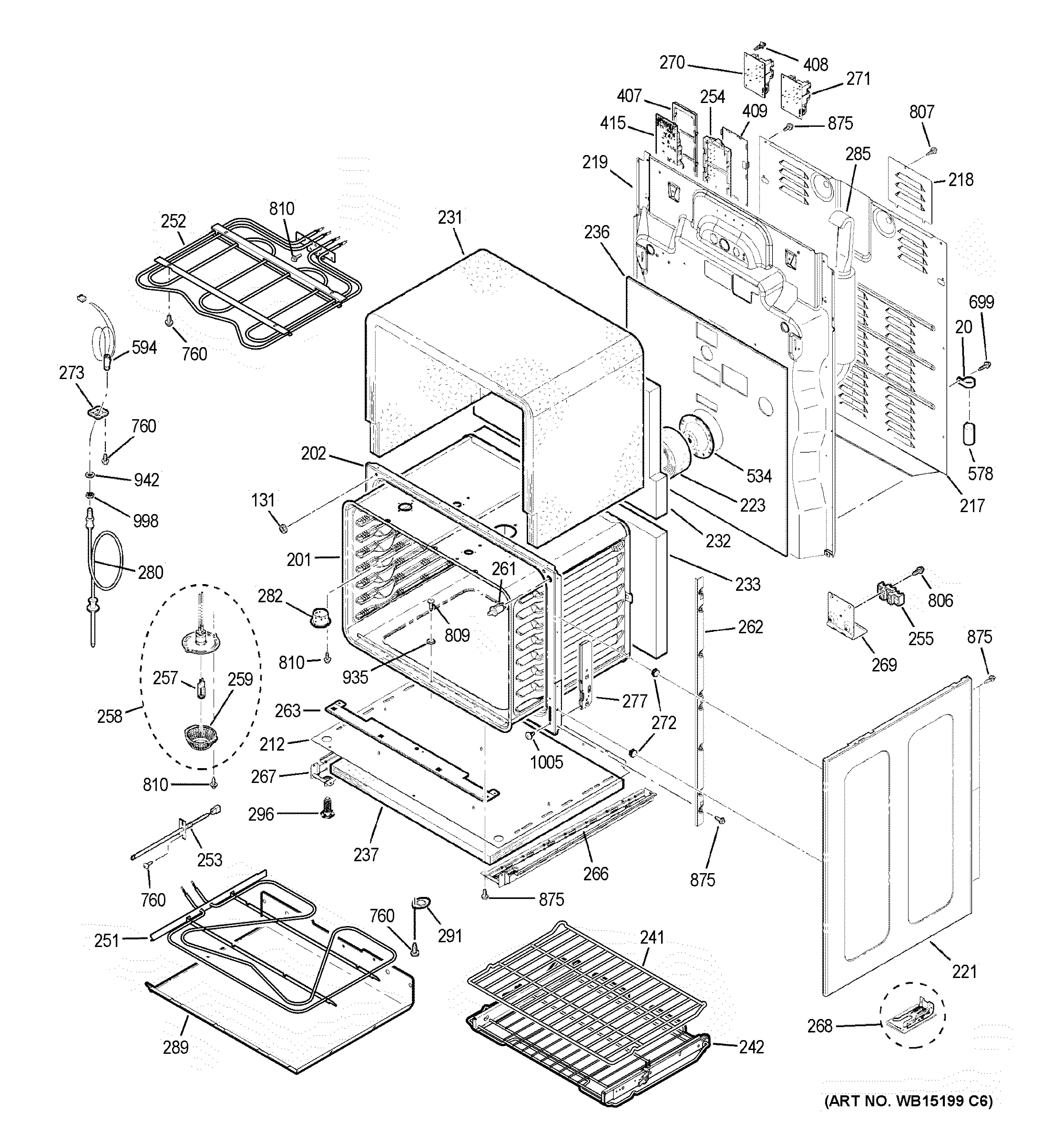 Assembly View for LOWER OVEN PS950SF3SS