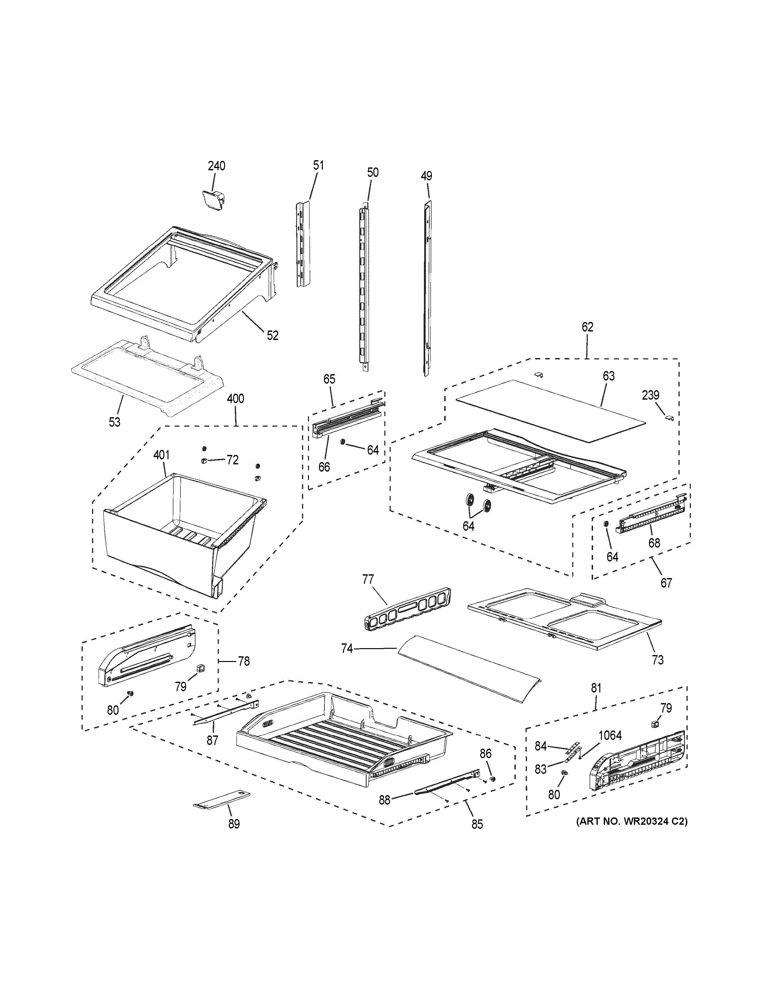 Assembly View for FRESH FOOD SHELVES GFSS6KKYESS