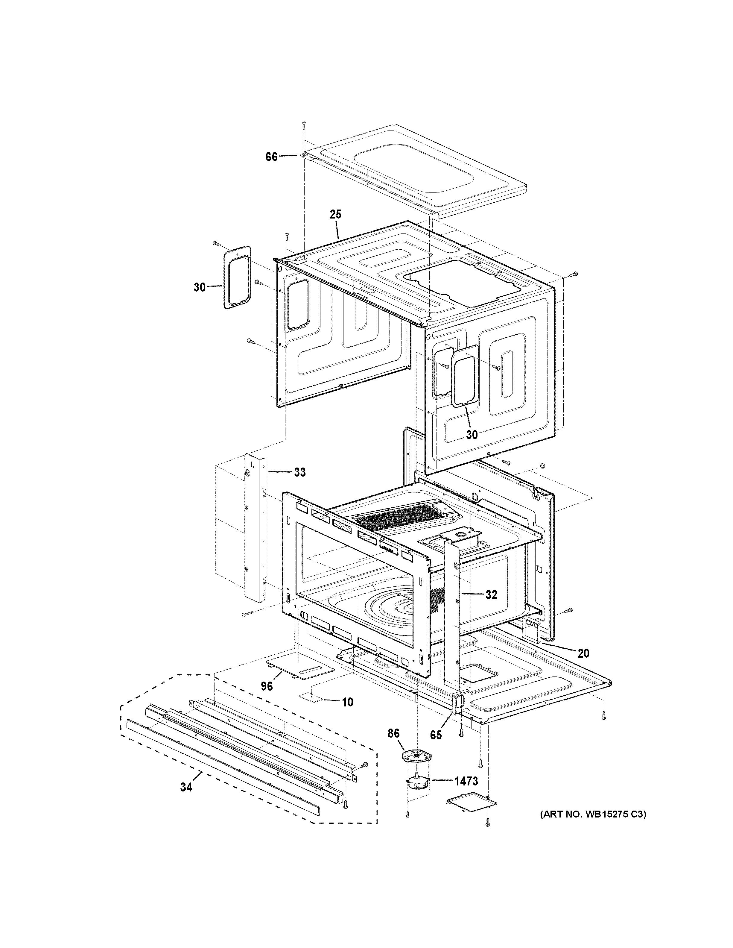 Assembly View for OVEN CAVITY PARTS PSB9120SF1SS