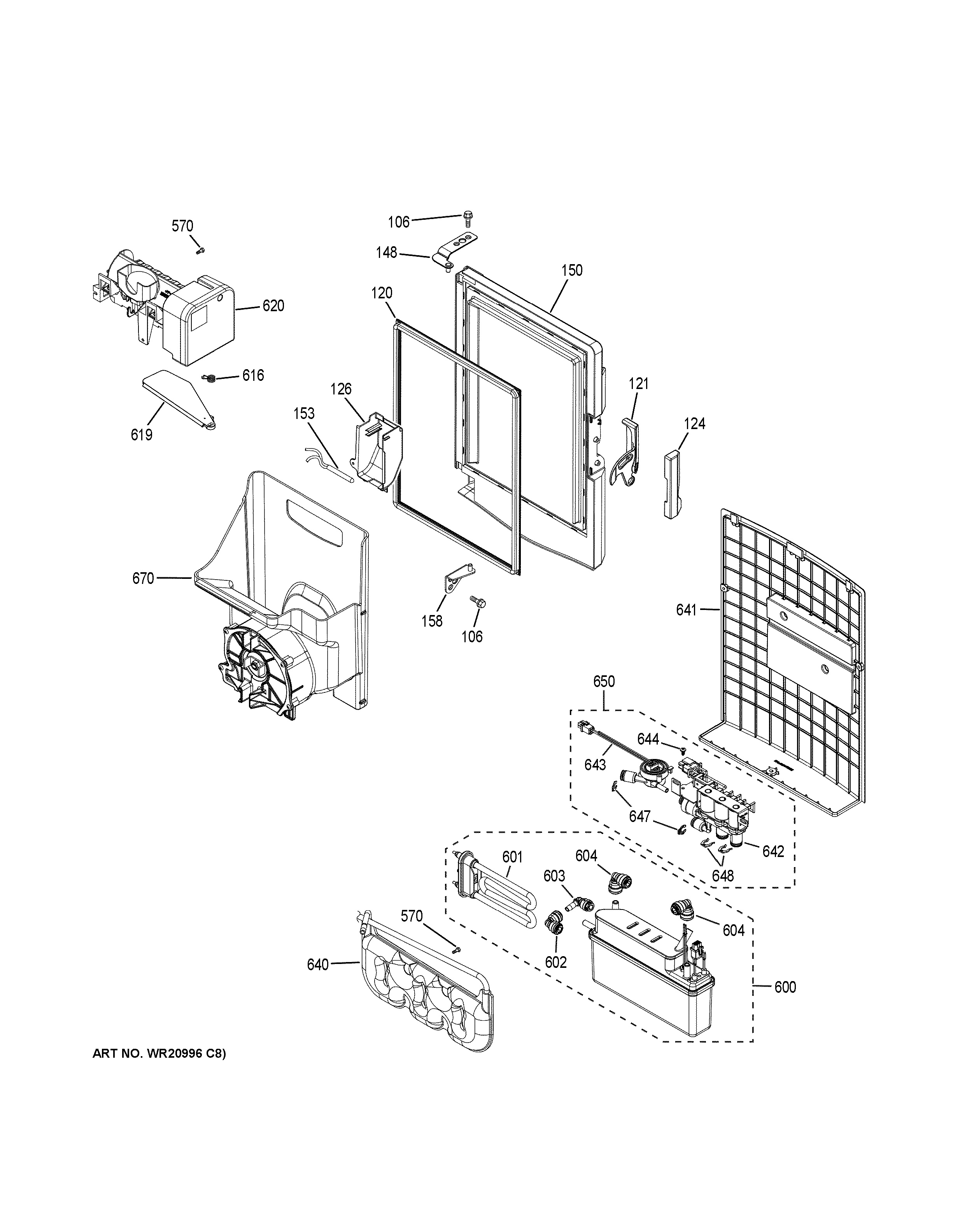 Assembly View for ICE MAKER & DISPENSER CFE29TSDBSS