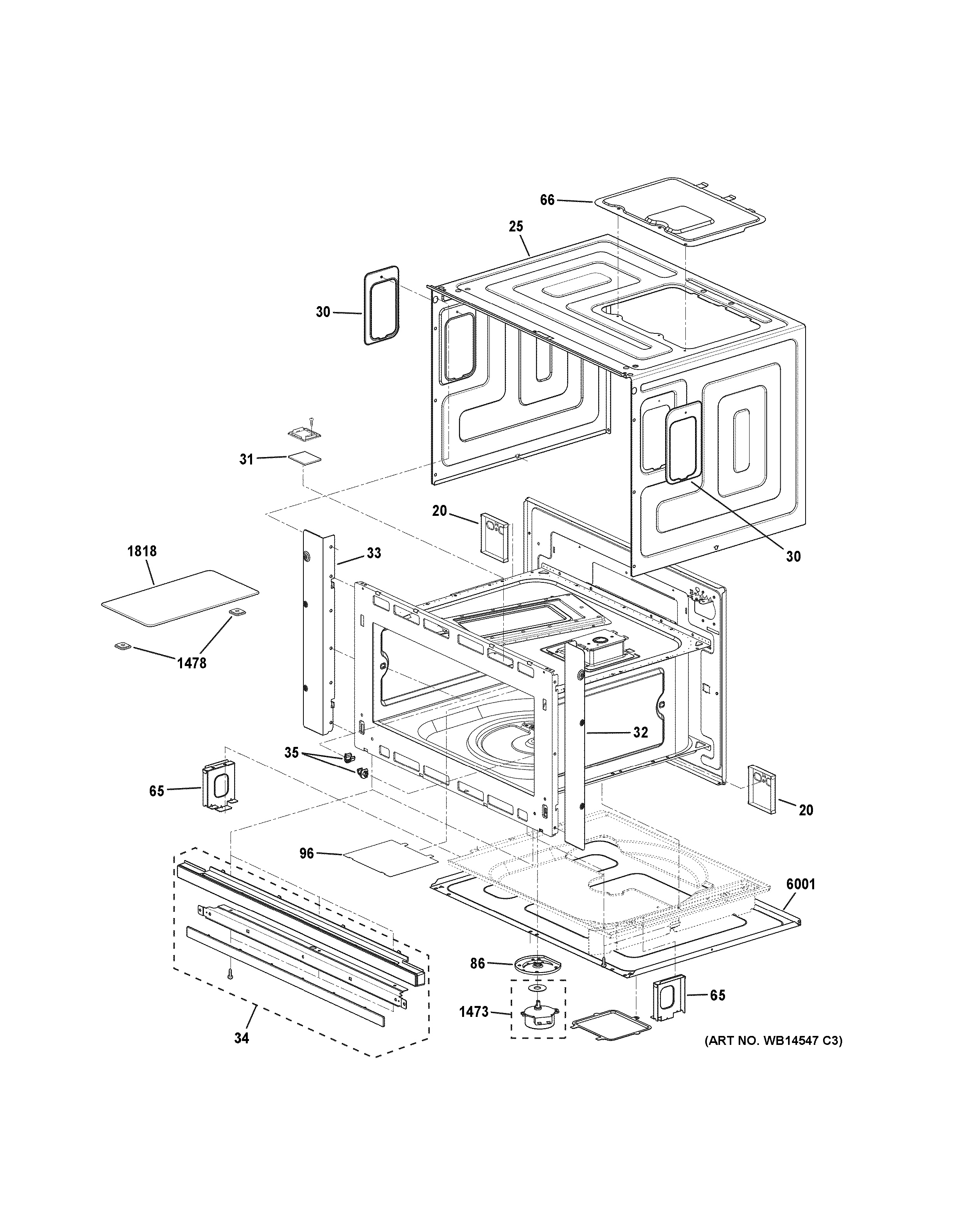 Assembly View for OVEN CAVITY PARTS ZSC2202J3SS