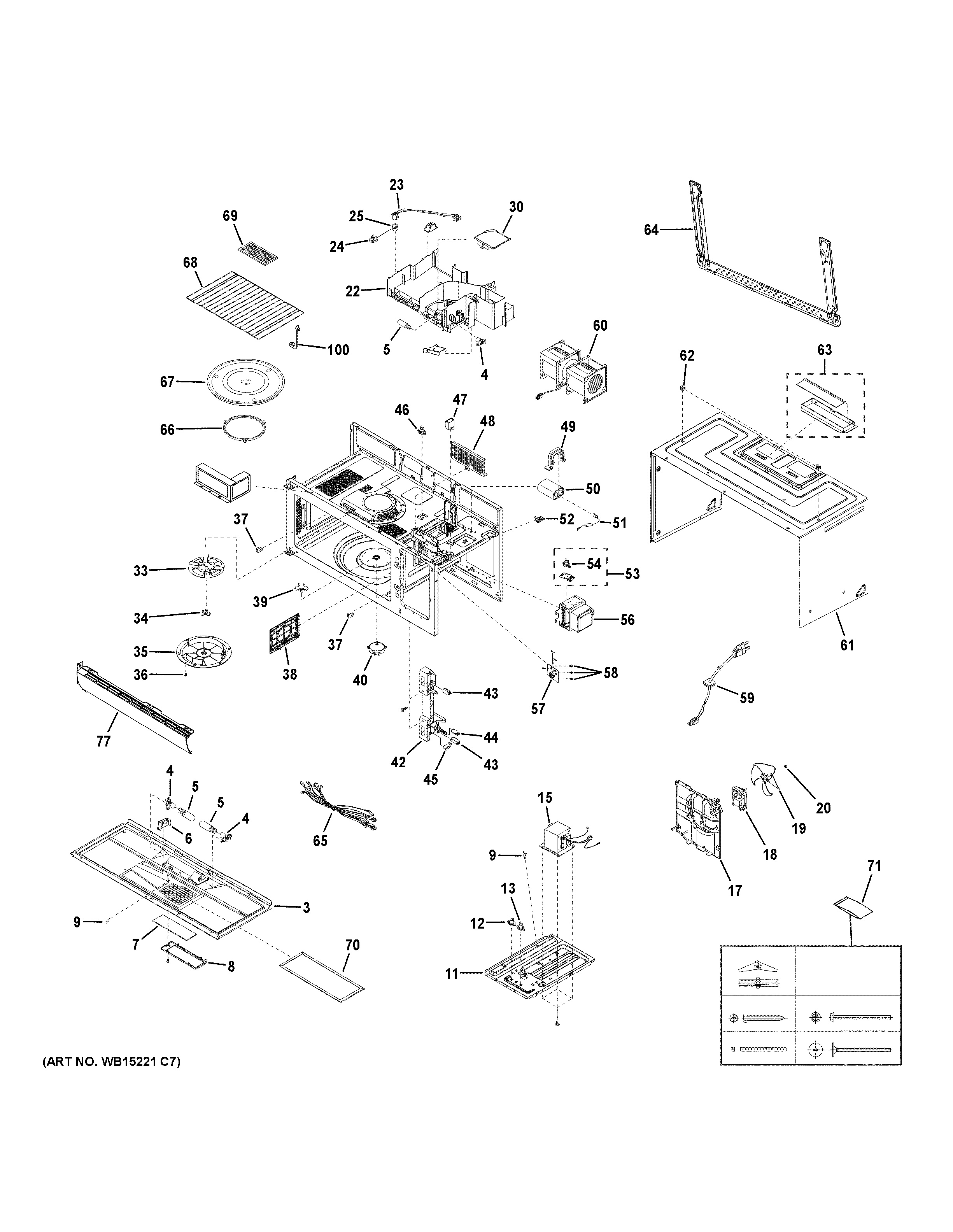 Assembly View for OVEN CAVITY PARTS JVM6175EF1ES