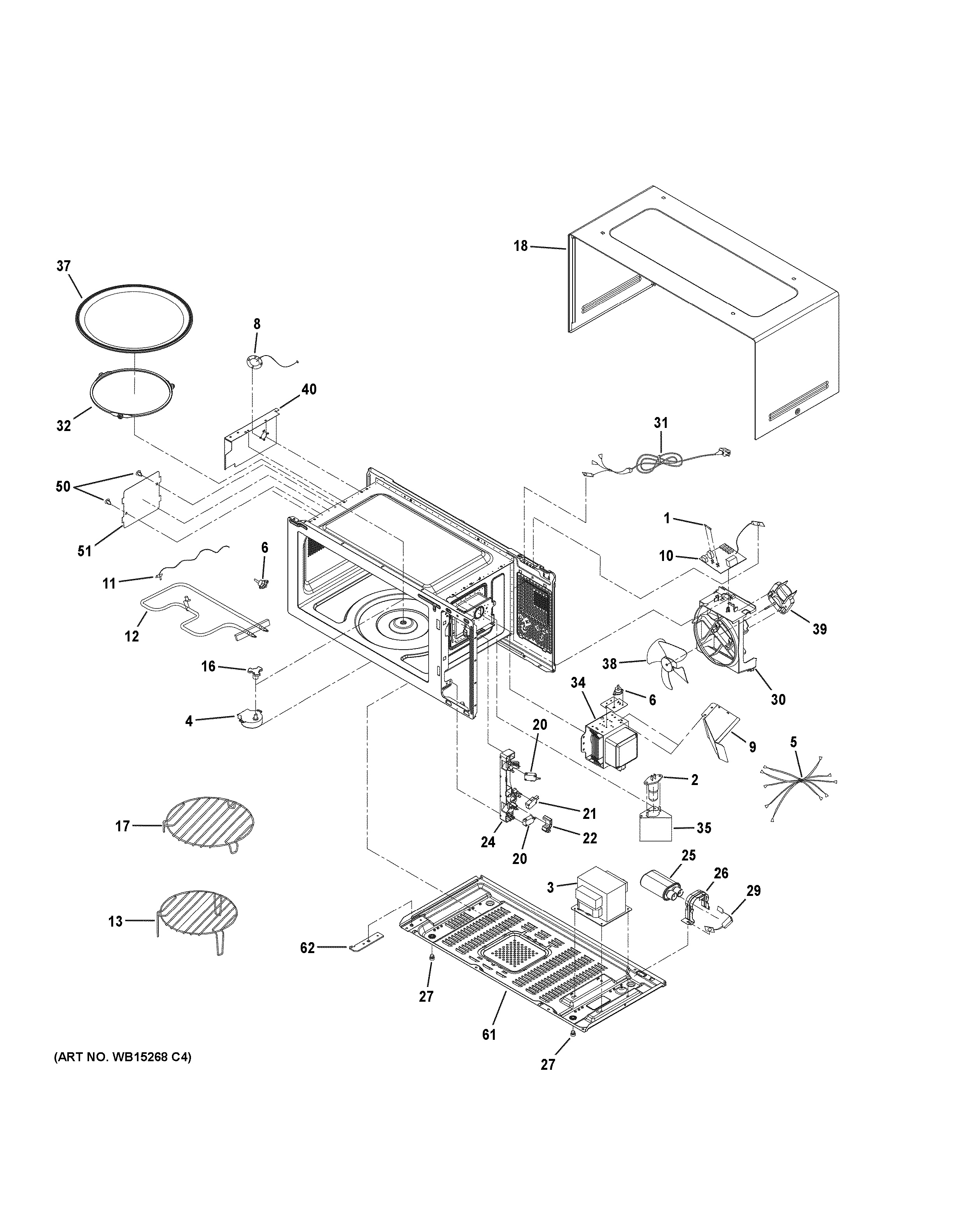Assembly View for OVEN CAVITY PARTS PEB9159DJ2BB