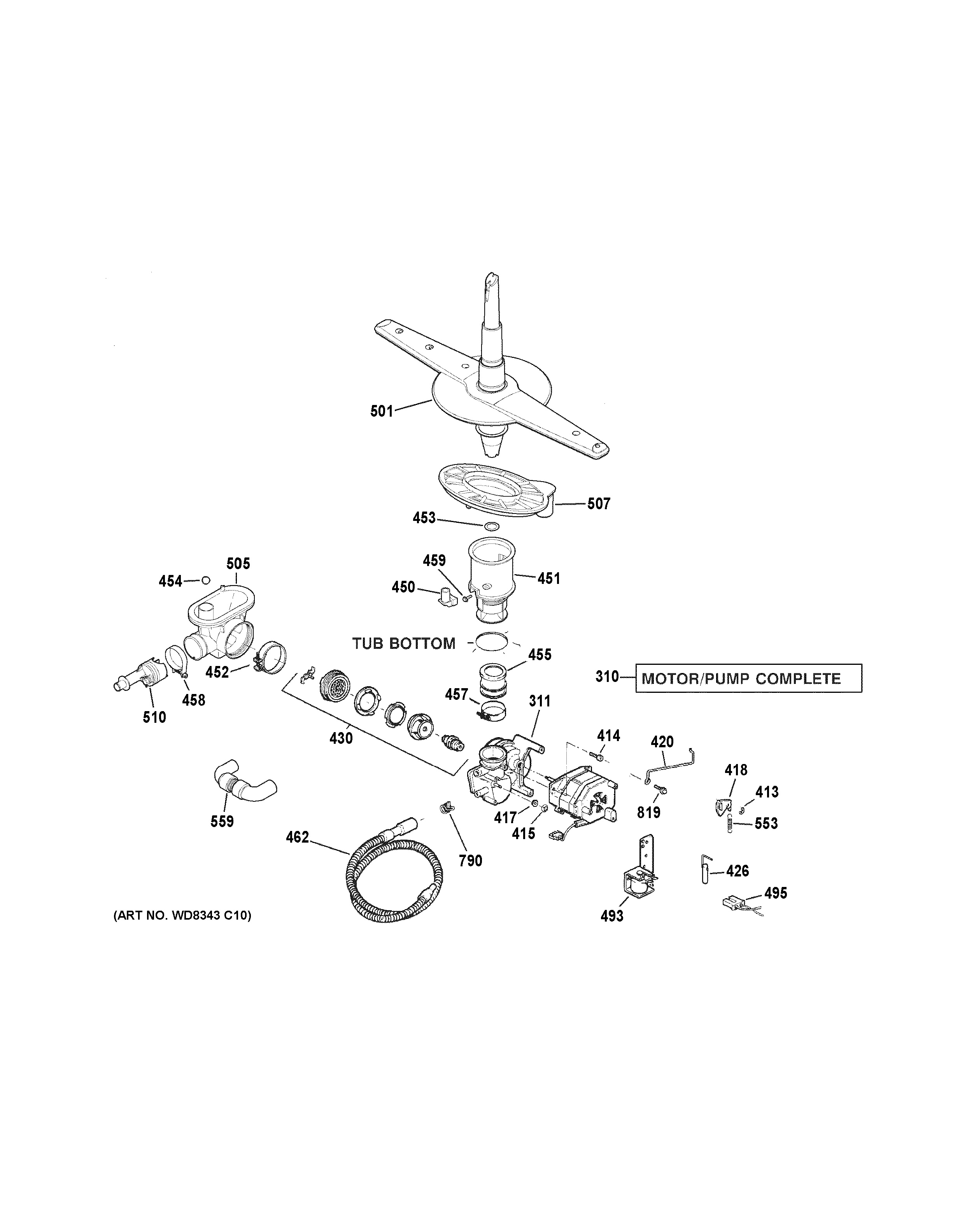 Assembly View for MOTORPUMP MECHANISM GSD3360K00SS